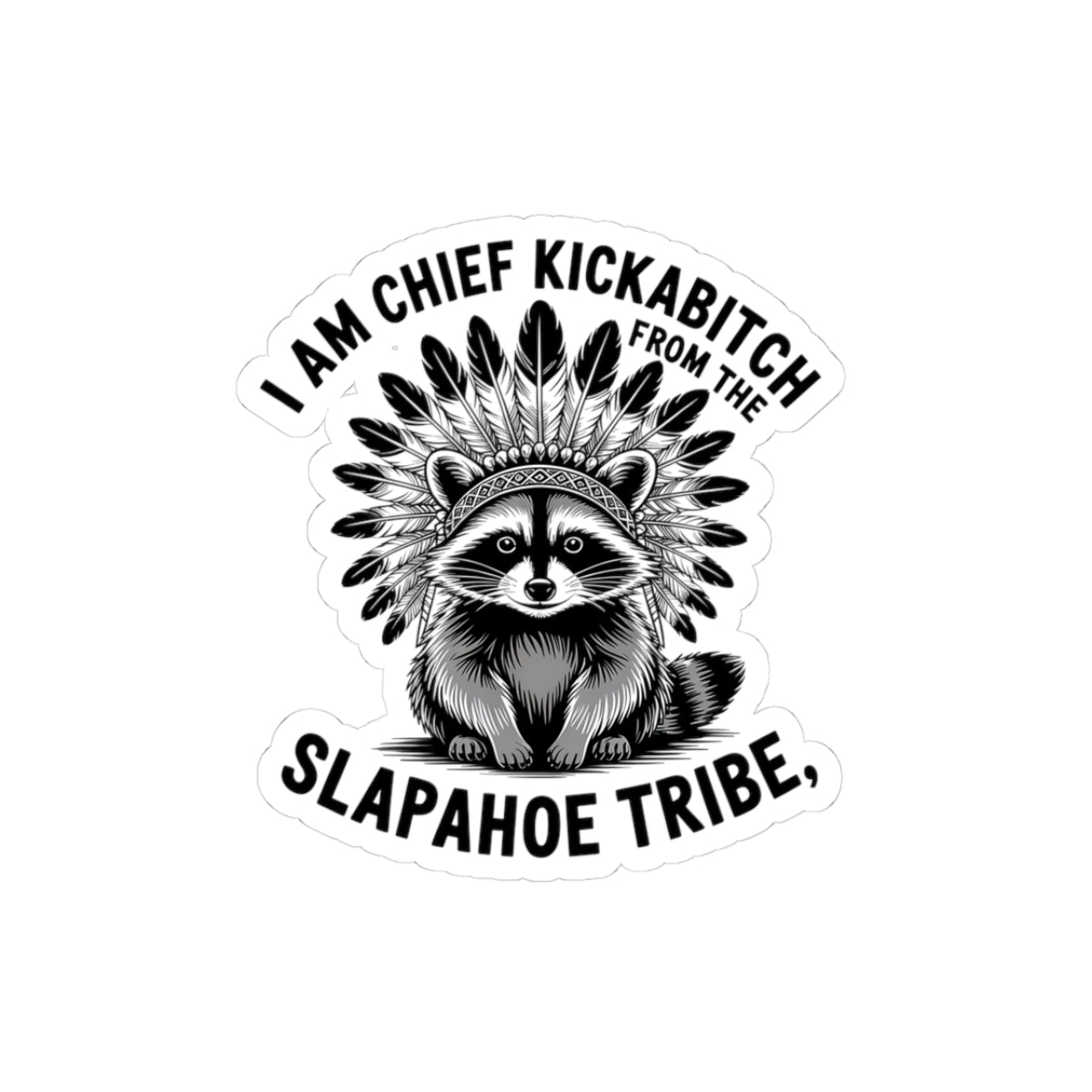 Kiss-Cut Stickers with Raccoon Chief Design, Fun Decals for Laptop, Water Bottle, Journal, Great for Gifts, Stickers for Nature Lovers