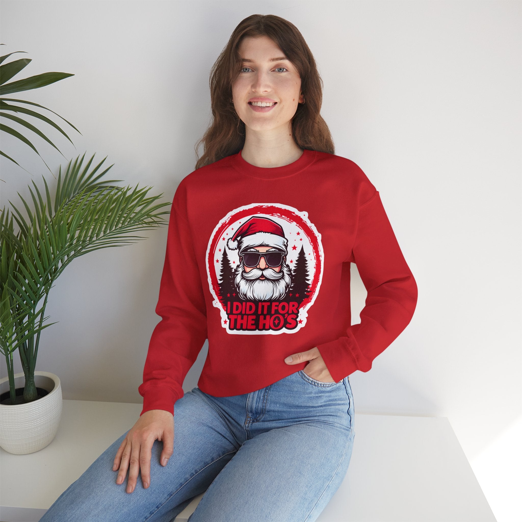 Funny Christmas Sweatshirt, Santa Graphic Crewneck, Holiday Gift for Him/Her, Festive Apparel for Parties, Winter Wear