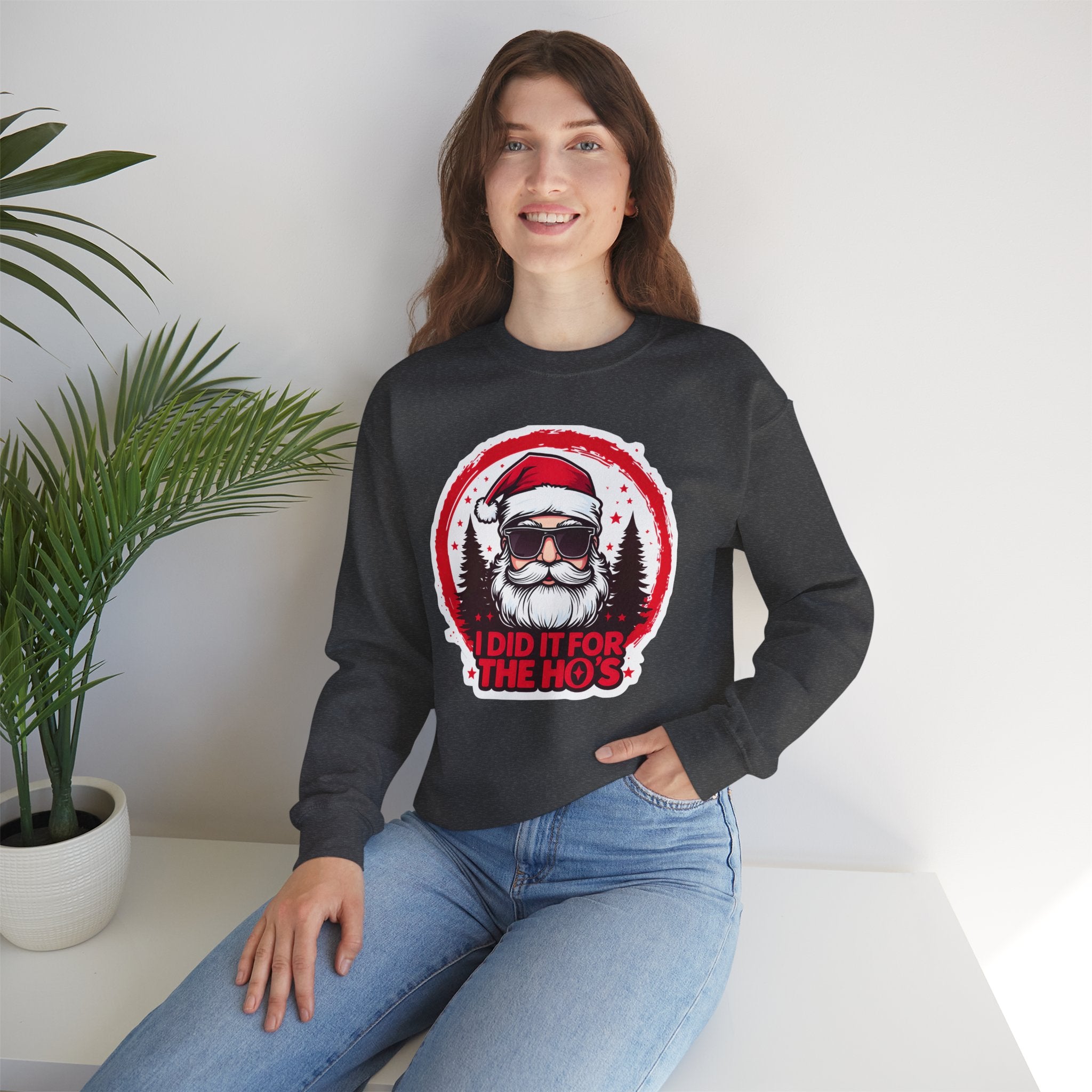 Funny Christmas Sweatshirt, Santa Graphic Crewneck, Holiday Gift for Him/Her, Festive Apparel for Parties, Winter Wear