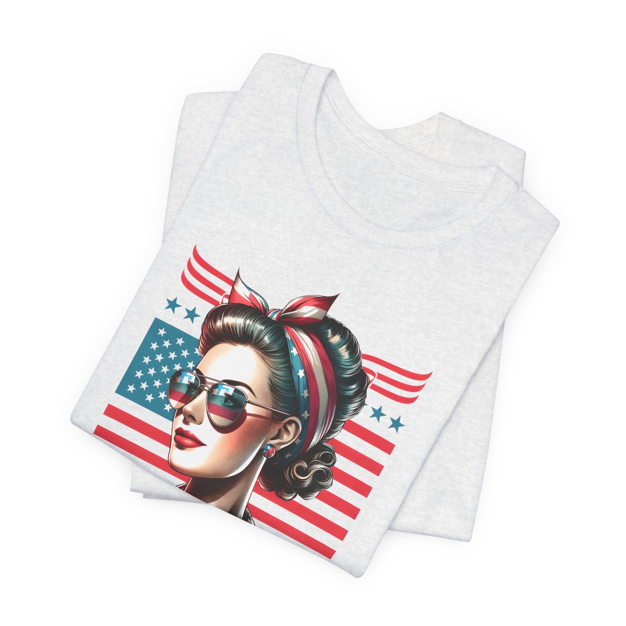 American Mom T-Shirt — Retro Rosie Patriotic Tee