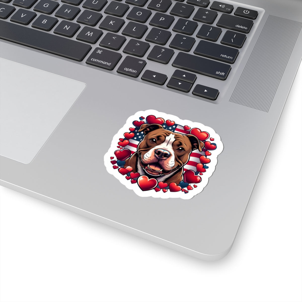 Patriotic Pit Bull Love Kiss-Cut Stickers - Perfect for Dog Lovers