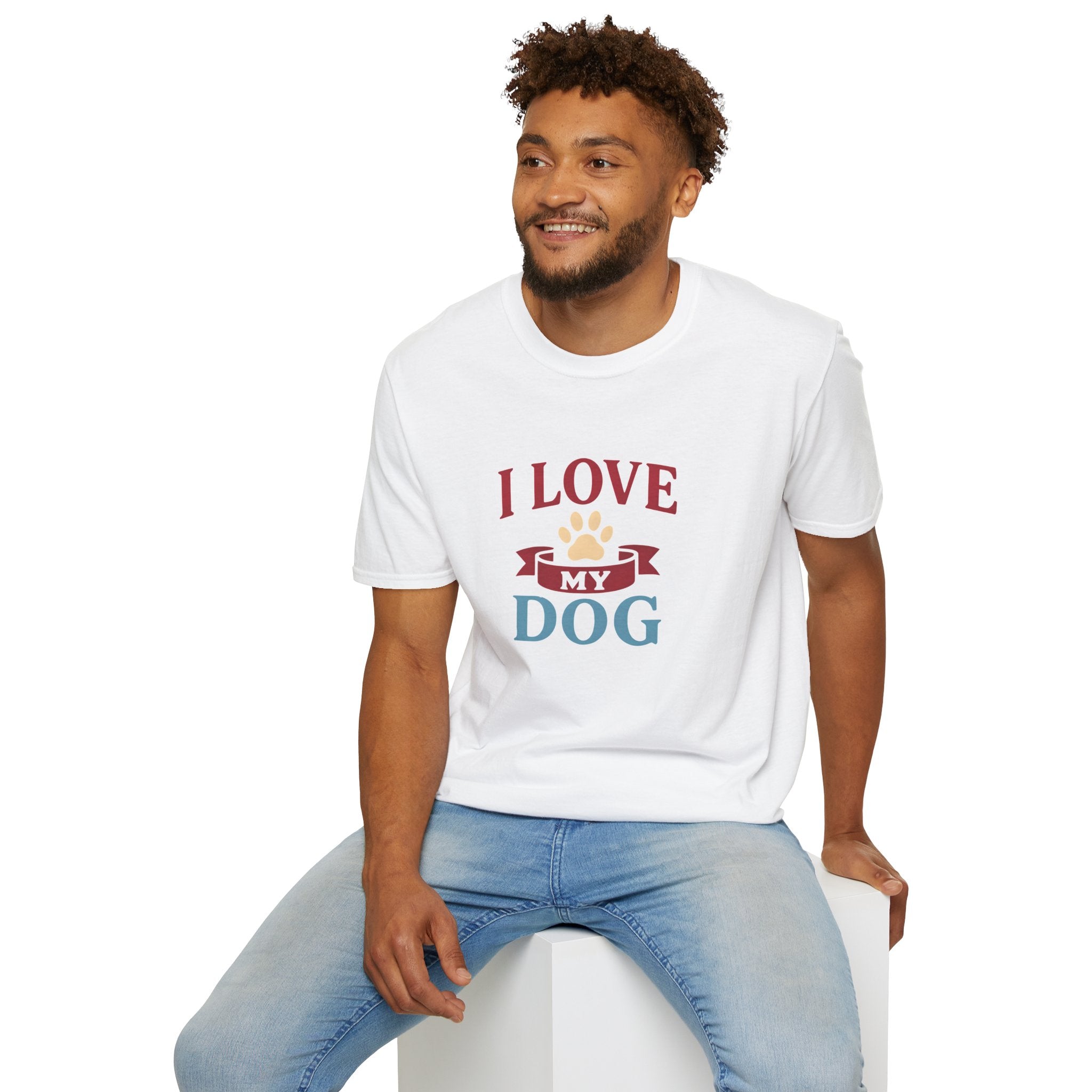 I Love My Dog Unisex Softstyle T-Shirt, Dog Lover Gift, Pet Owner Tee, Dog Mom/Dad Shirt, Casual Wear, Birthday Gift