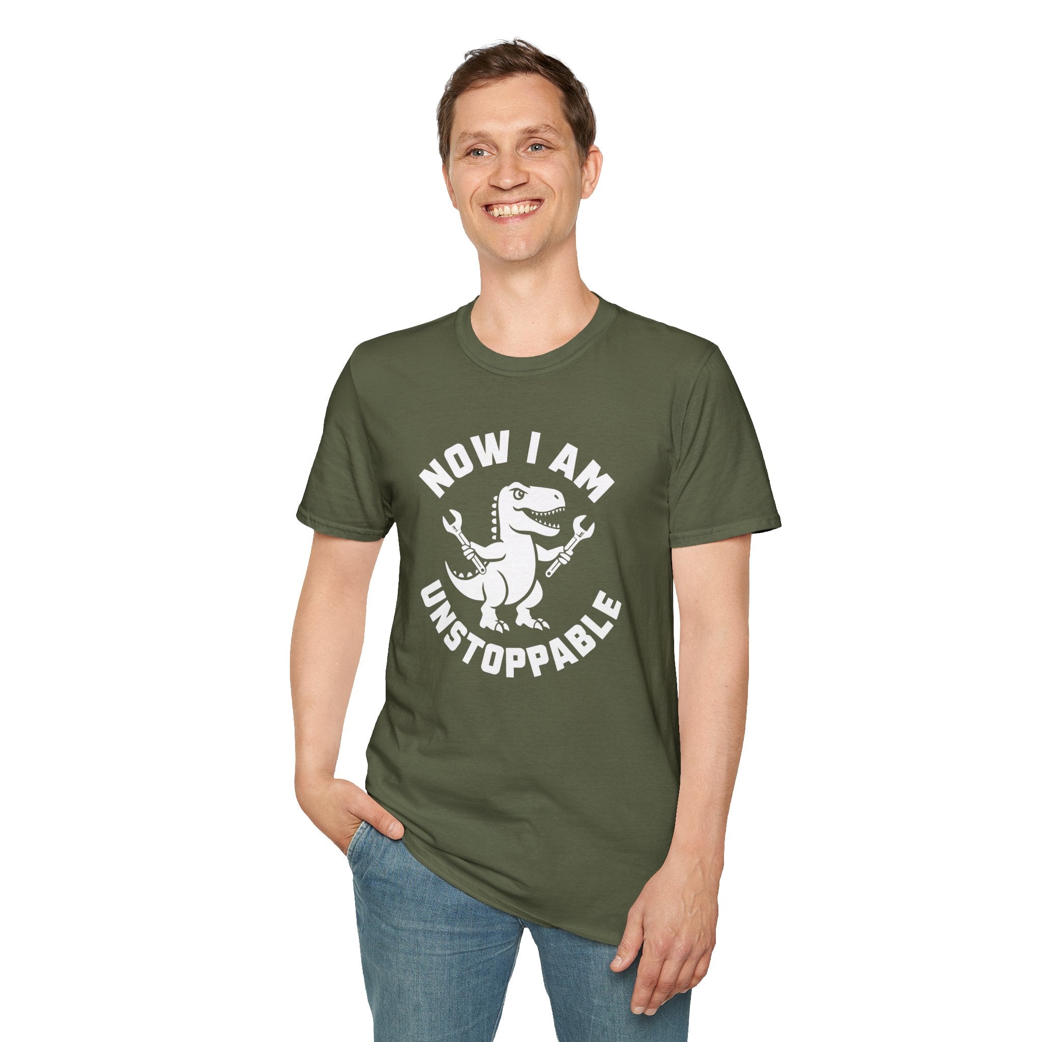 Unstoppable T-Rex T-Shirt – “Now I Am Unstoppable” Dinosaur Tee