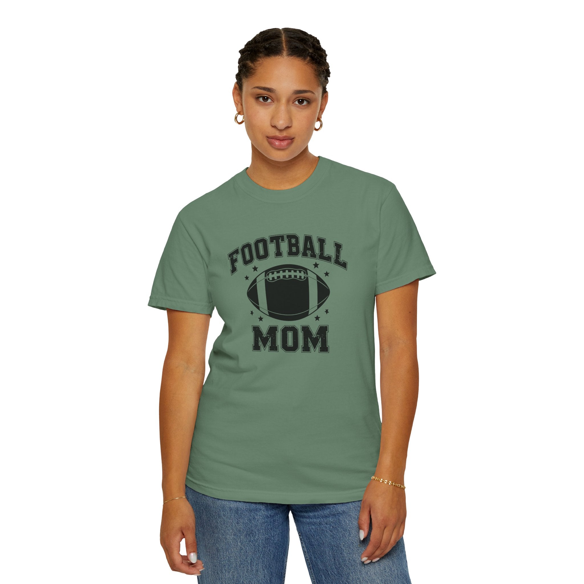 Football Mom T-Shirt, Unisex Garment-Dyed Tee for Game Day, Sports Mom Gift, Team Spirit Shirt, Casual Comfort Wear