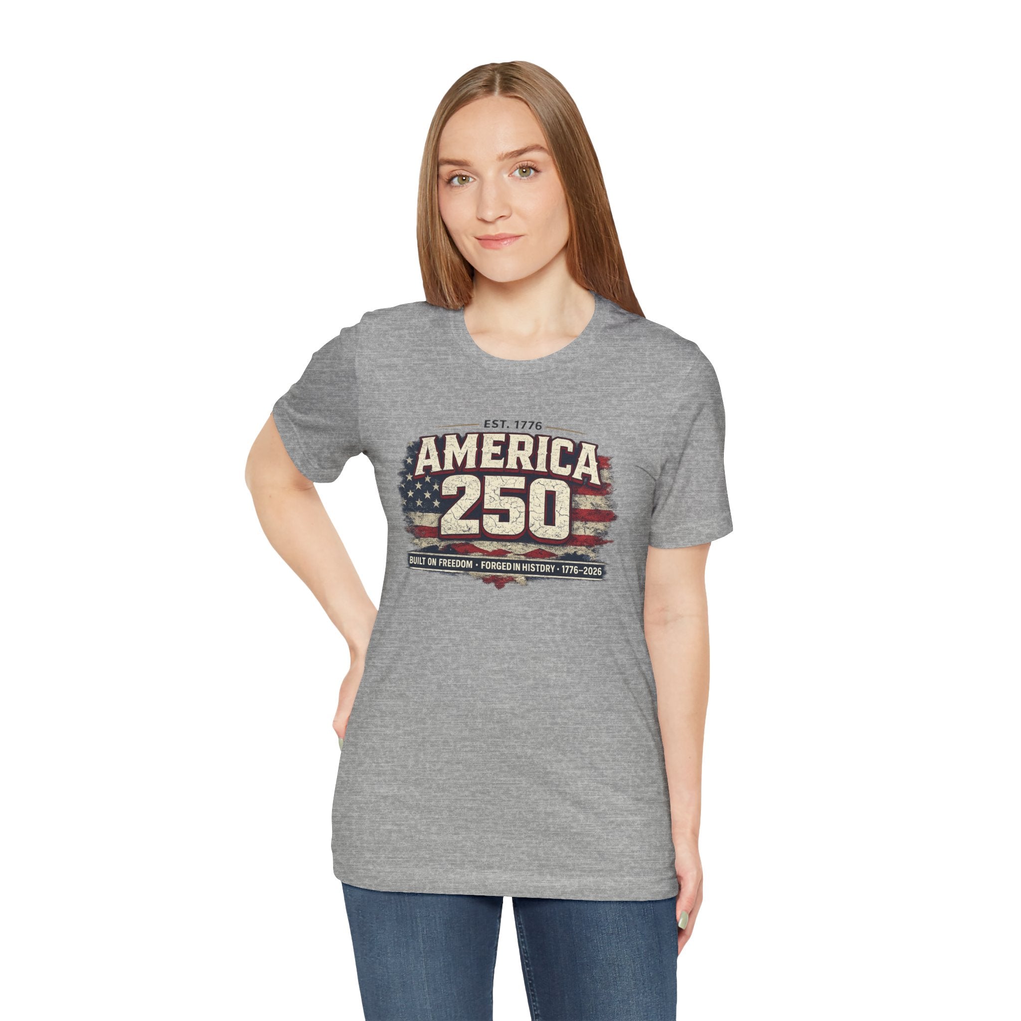 America 250 T-Shirt — Vintage Flag Patriotic 1776-2026 Anniversary Tee