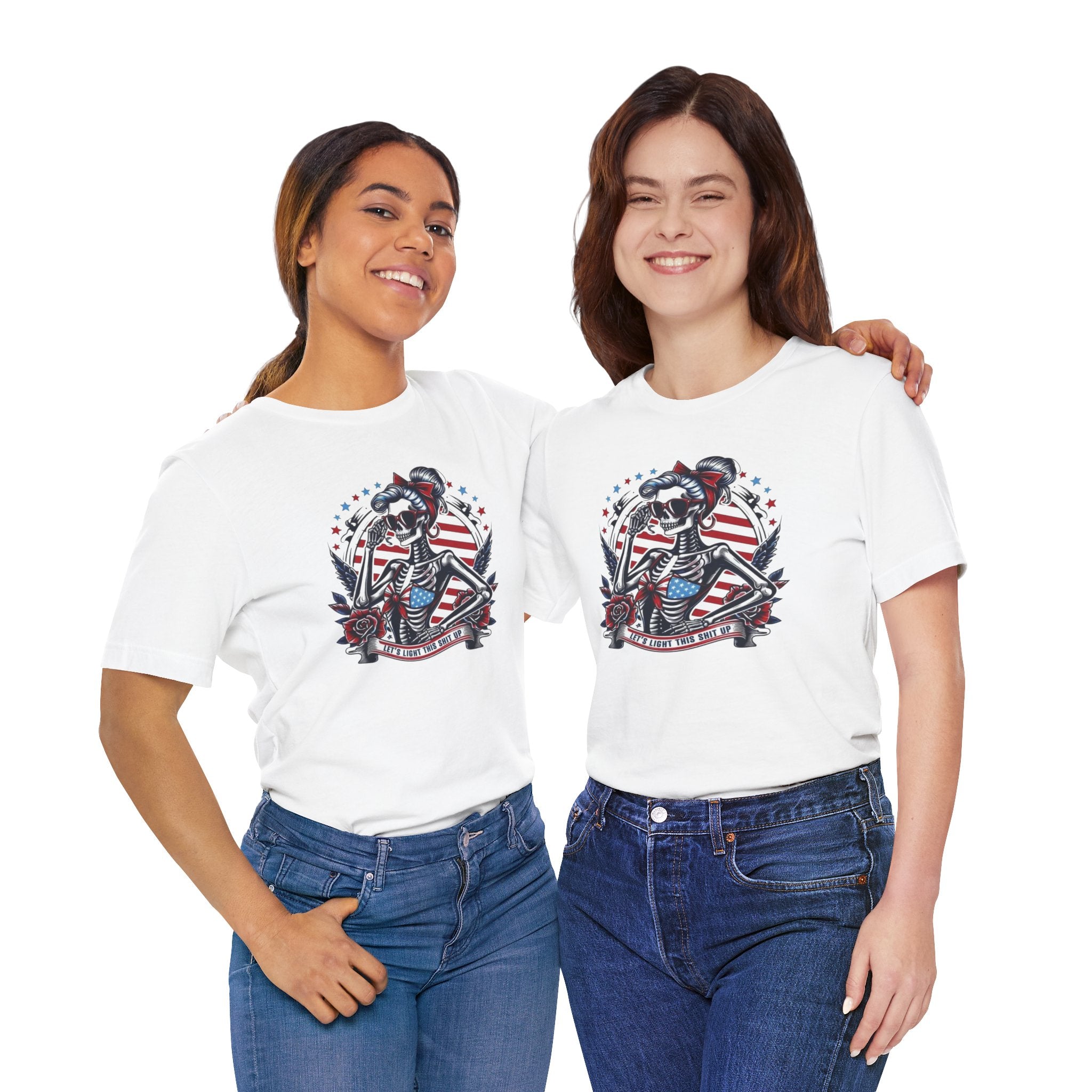 Patriotic Sailor Skull Tee — American Flag Pinup Tattoo T-Shirt