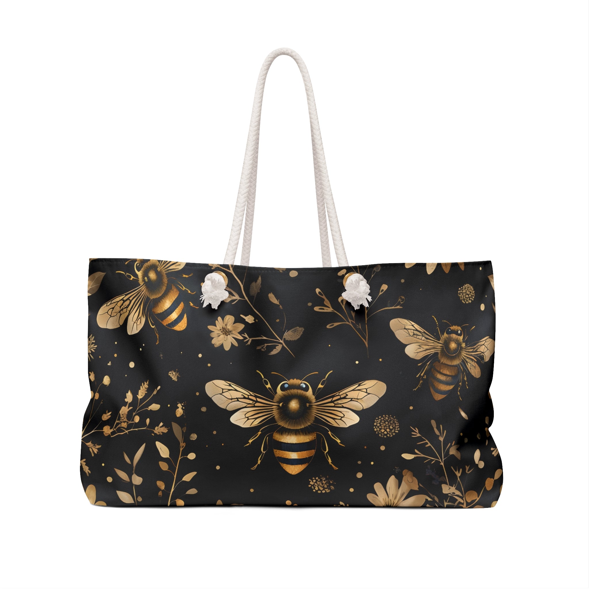 Floral Bee Weekender Bag - Stylish Travel Tote for Nature Lovers