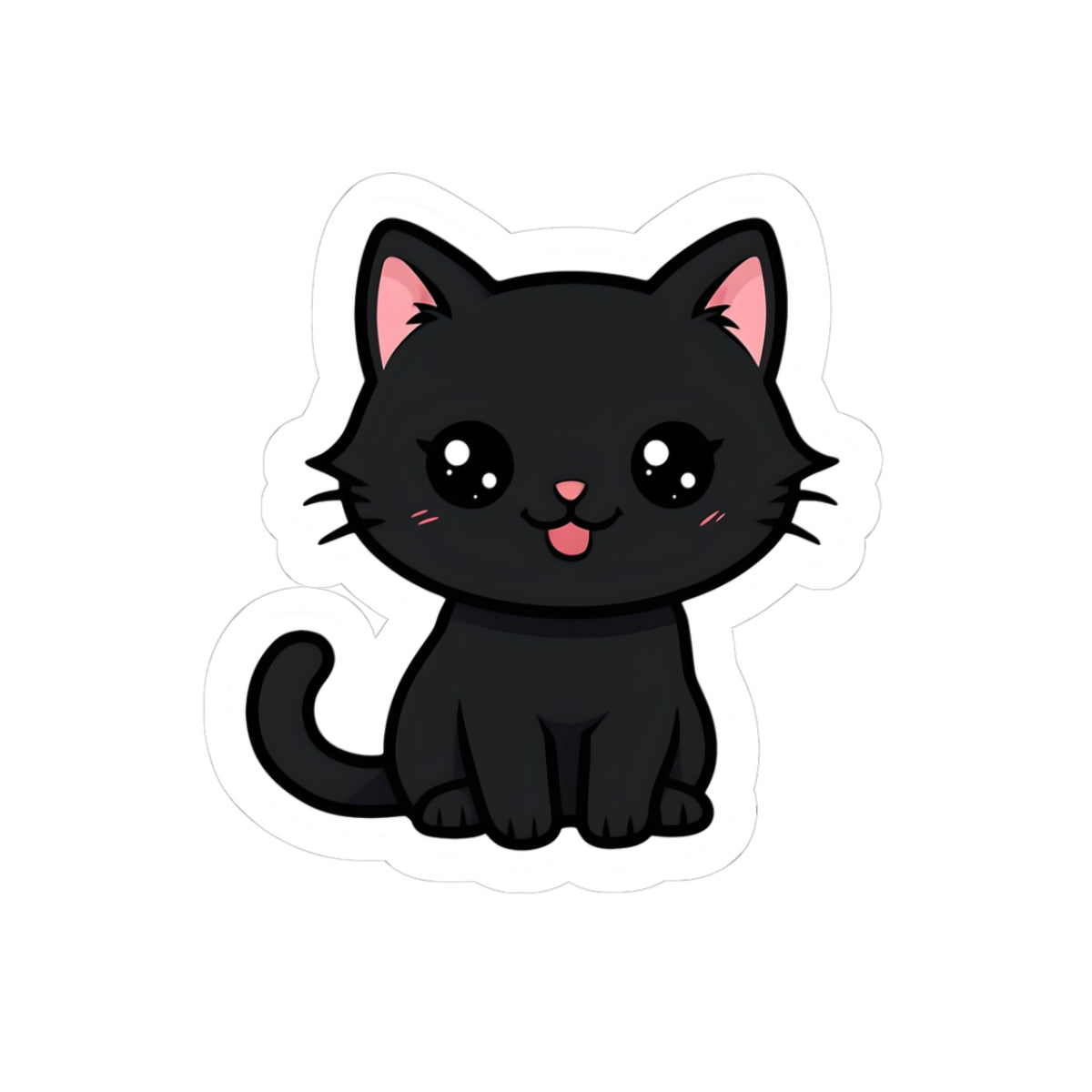 Cute Black Cat Kiss-Cut Stickers | Adorable Cat Decals for Pet Lovers, Laptop Stickers, Gift for Cat Owners, Kawaii Cat Decor