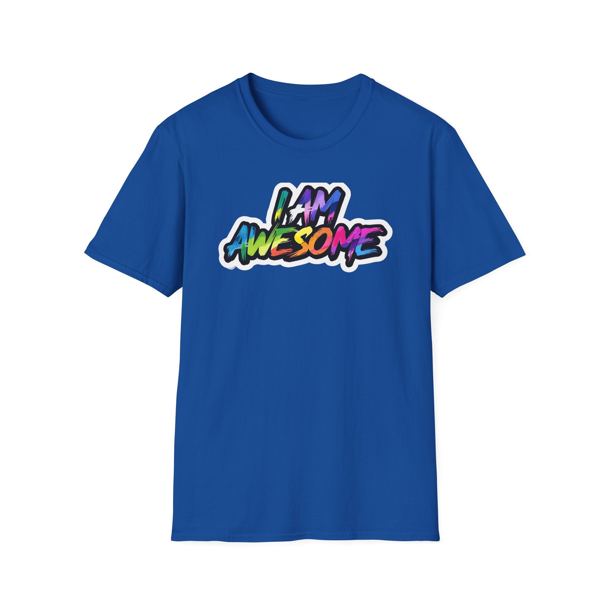 Colorful 'I AM AWESOME' Unisex T-Shirt, Inspirational Tee, Gift for Friends, Casual Wear, Motivational Clothing, Unique Graphic Shirt