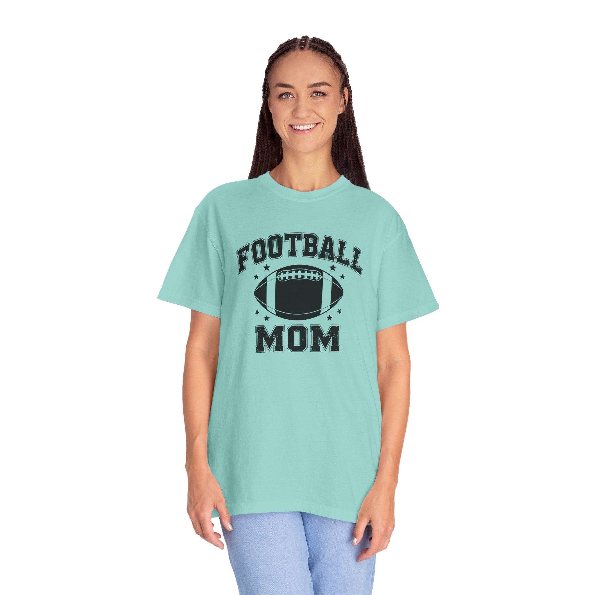 Football Mom T-Shirt, Unisex Garment-Dyed Tee for Game Day, Sports Mom Gift, Team Spirit Shirt, Casual Comfort Wear
