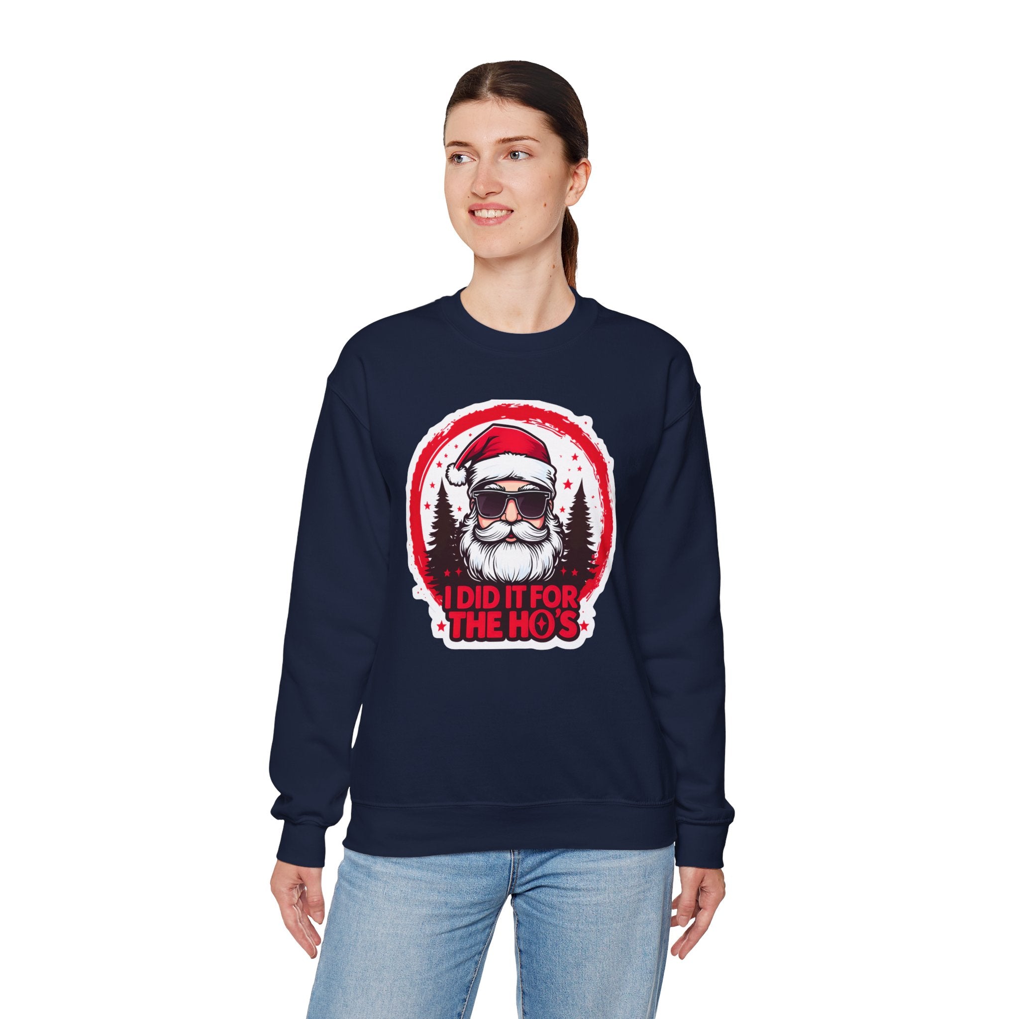 Funny Christmas Sweatshirt, Santa Graphic Crewneck, Holiday Gift for Him/Her, Festive Apparel for Parties, Winter Wear