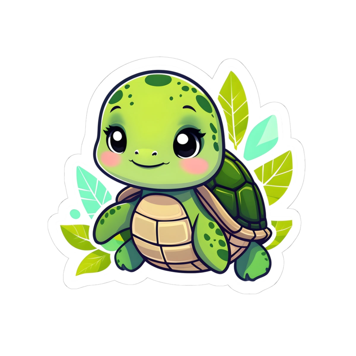 Cute Turtle Kiss-Cut Stickers - Adorable Laptop Decor, Nature Lover Gift, Child's Room Decor, Cute Art Accessory, Eco-Friendly Decoration