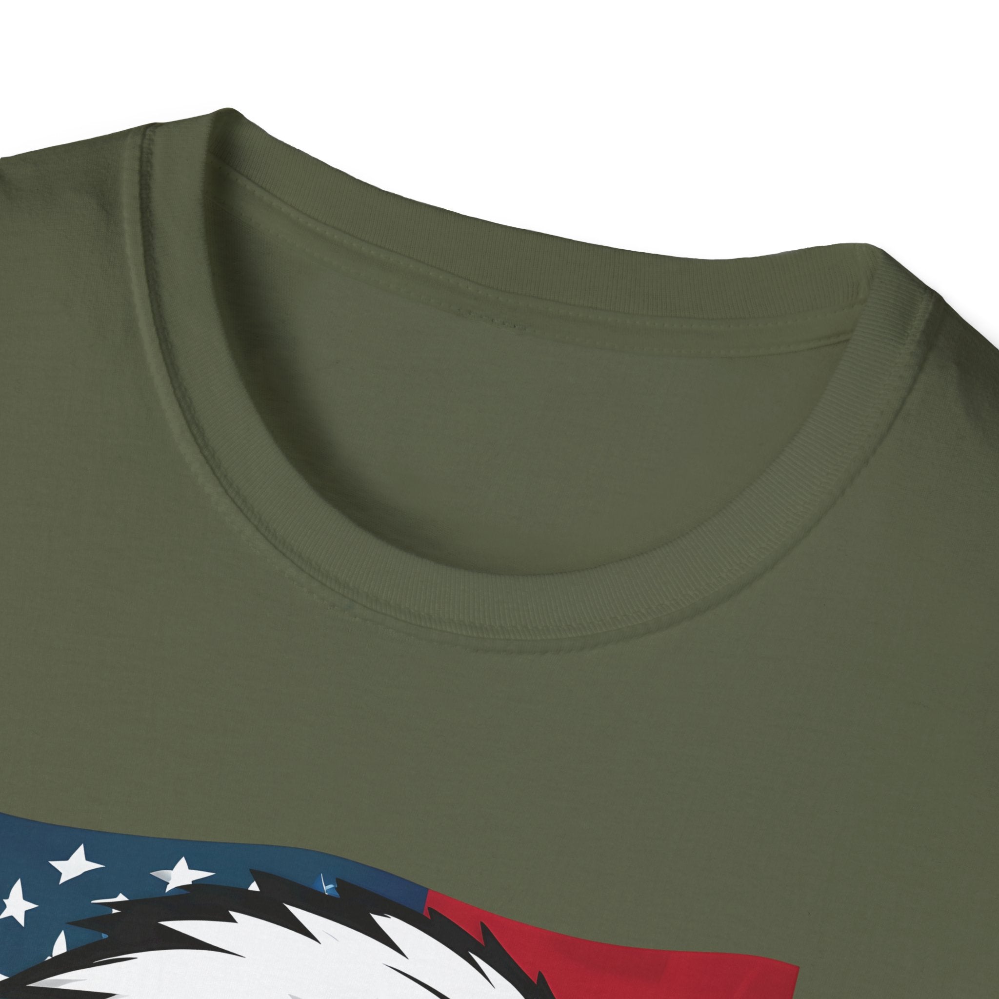 Patriotic Eagle Graphic T-Shirt, Unisex Softstyle Tee for Independence Day, Casual Wear, Gift for Veterans, American Pride Clothing