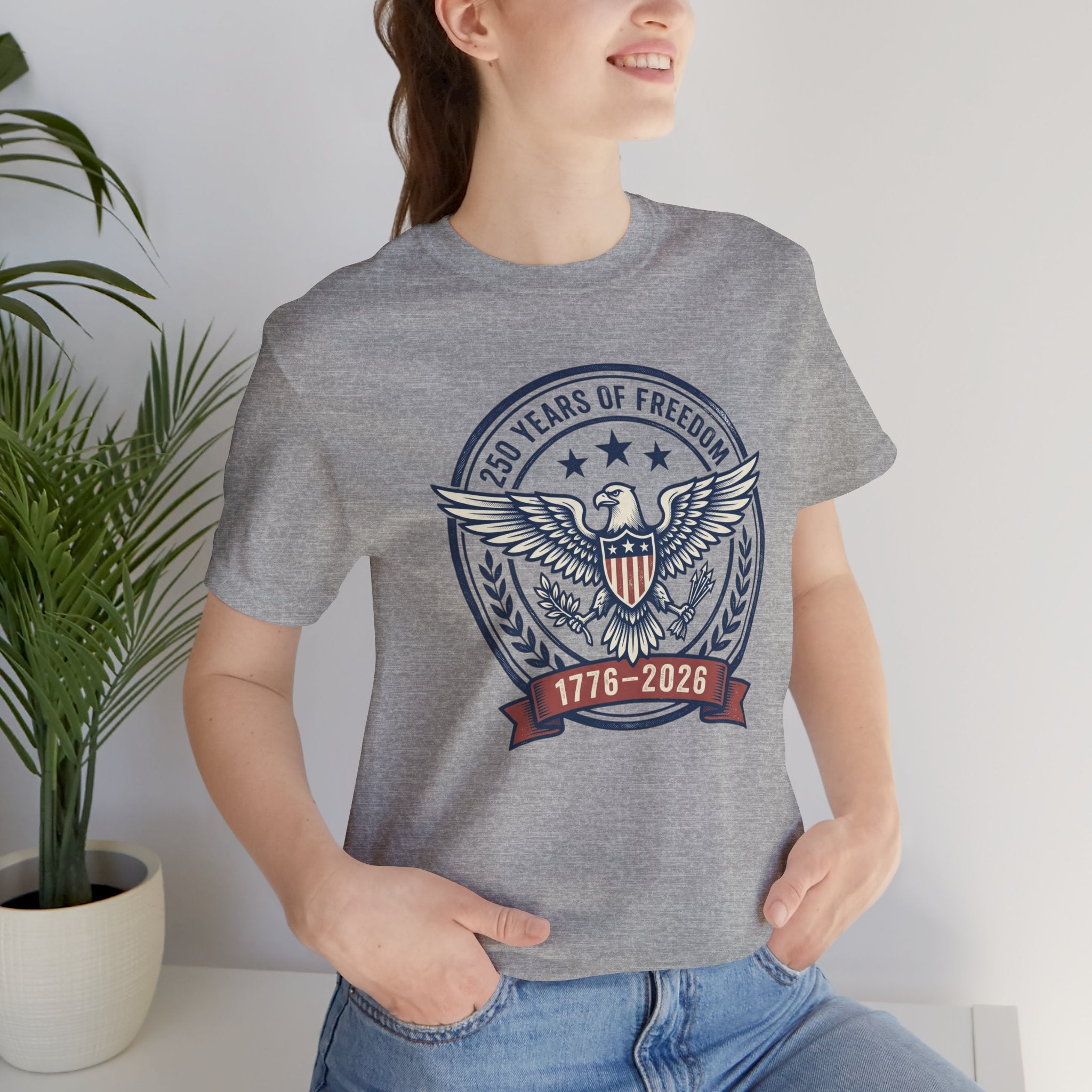 1776–2026 Eagle Crest T-Shirt | Retro Americana 4th of July, Stars & Stripes