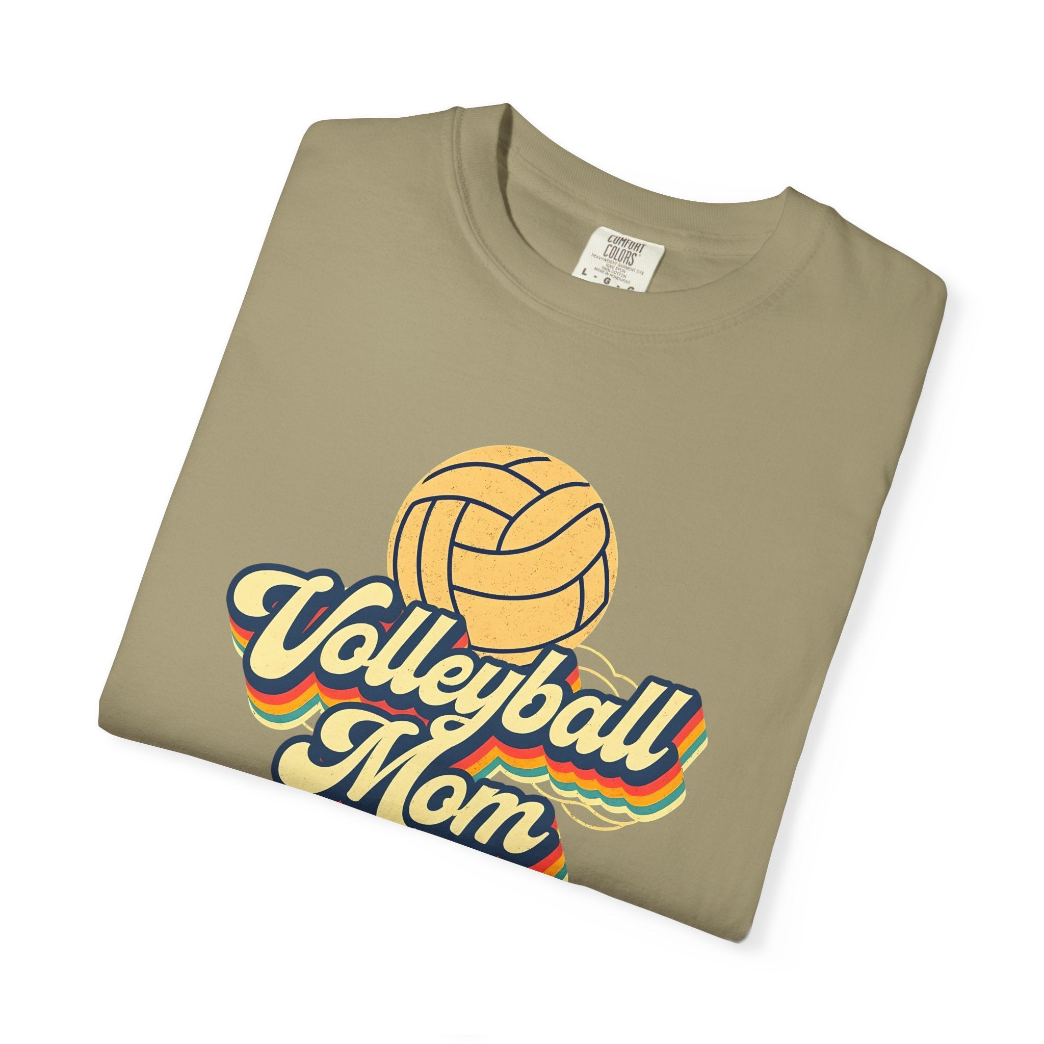 Volleyball Mom T-Shirt, Unisex Garment-Dyed Tee for Sports Lovers, Great for Gifts, Casual Wear, Volleyball Events, Mother’s Day
