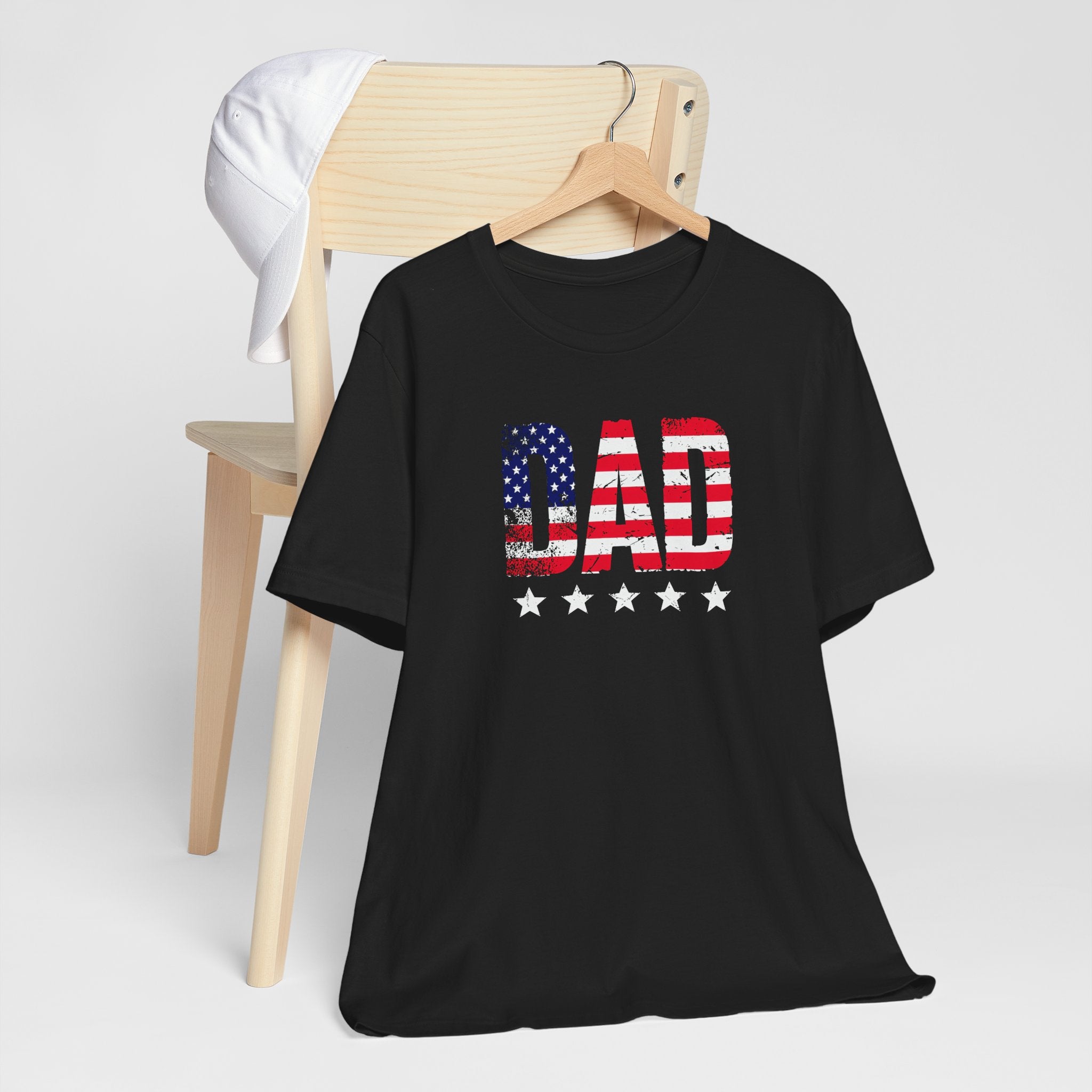 Dad USA Flag T-Shirt — Patriotic Father’s Day Tee with Stars