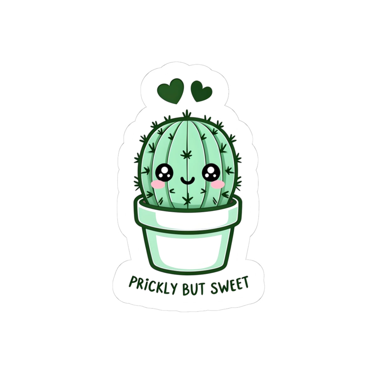 Cute Cactus Kiss-Cut Stickers - Prickly But Sweet, Perfect for Laptops, Journals, Water Bottles, Gifts, Plant Lovers