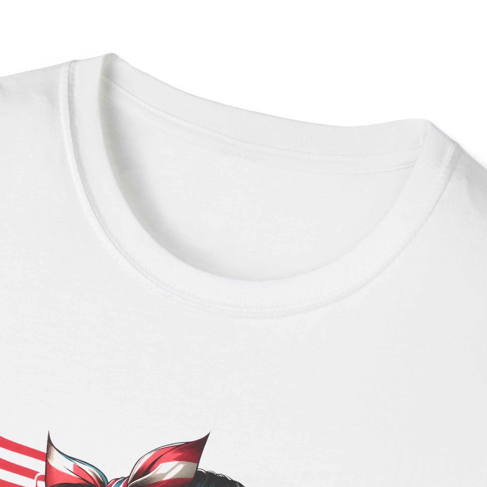 American Mom T-Shirt — Patriotic Retro Rosie Women’s Tee (Stars & Stripes)