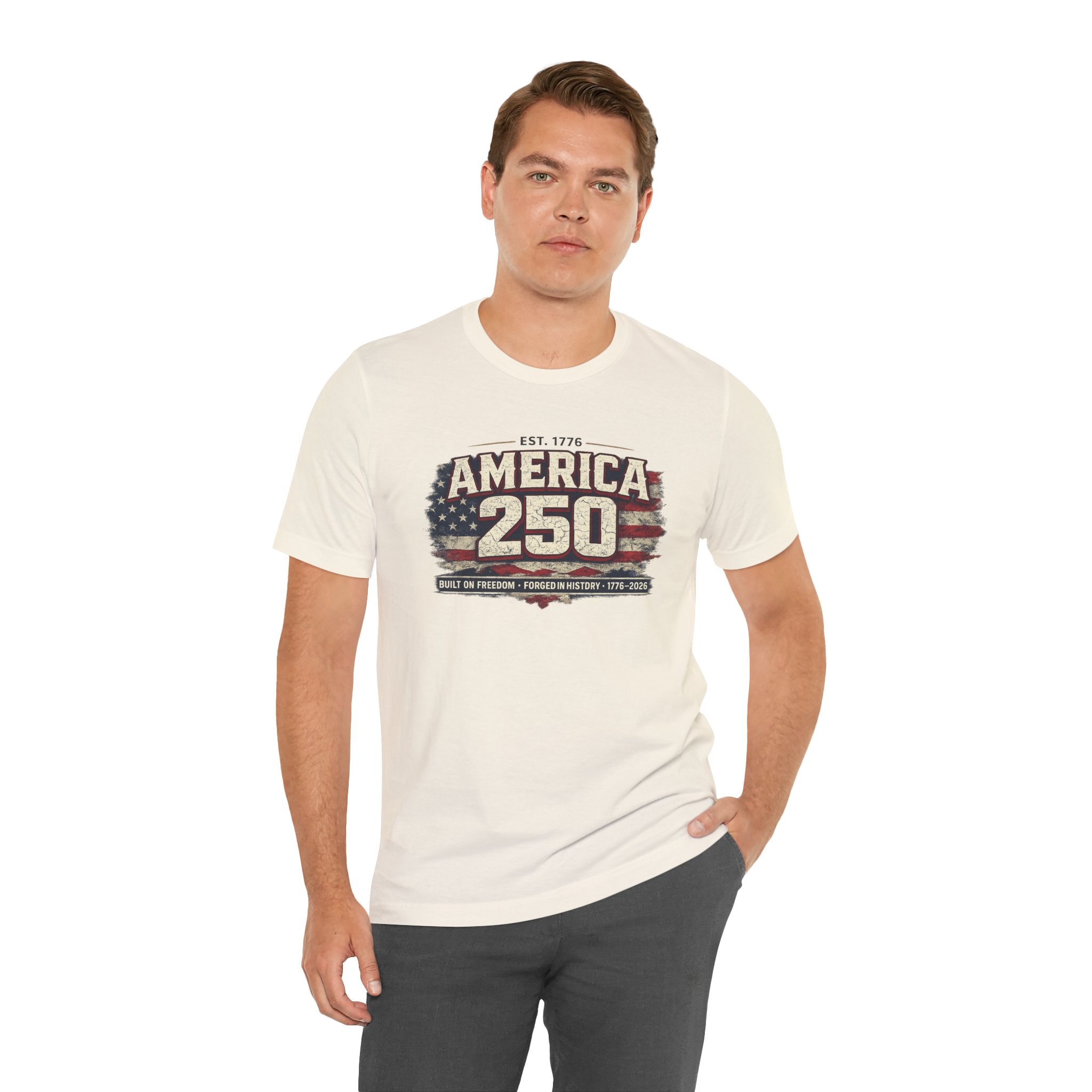 America 250 T-Shirt — Vintage Flag Patriotic 1776-2026 Anniversary Tee