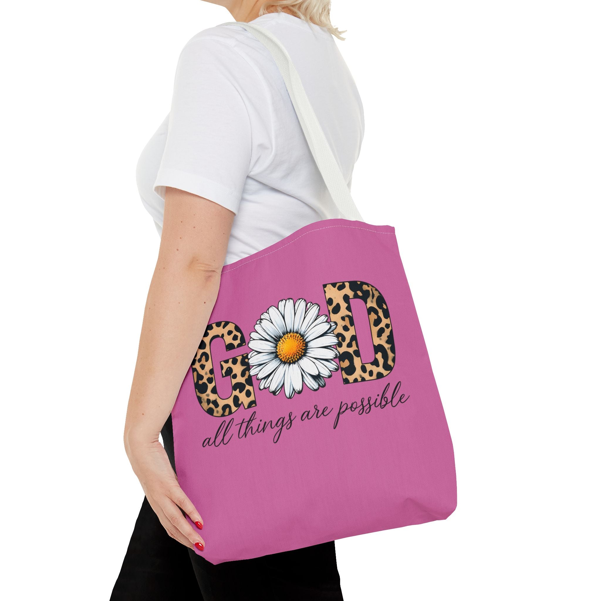 Floral Inspirational Tote Bag - All Things Are Possible