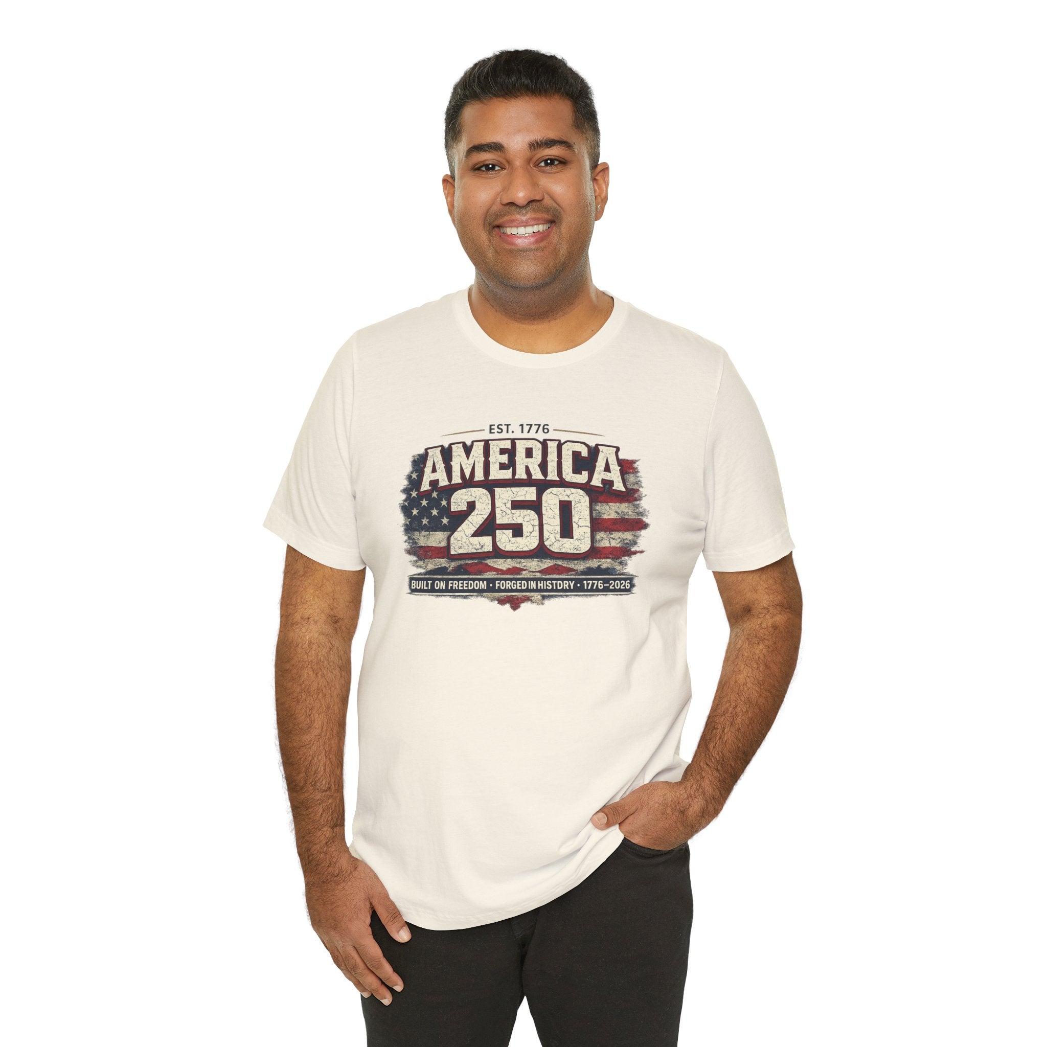 America 250 T-Shirt — Vintage Flag Patriotic 1776-2026 Anniversary Tee