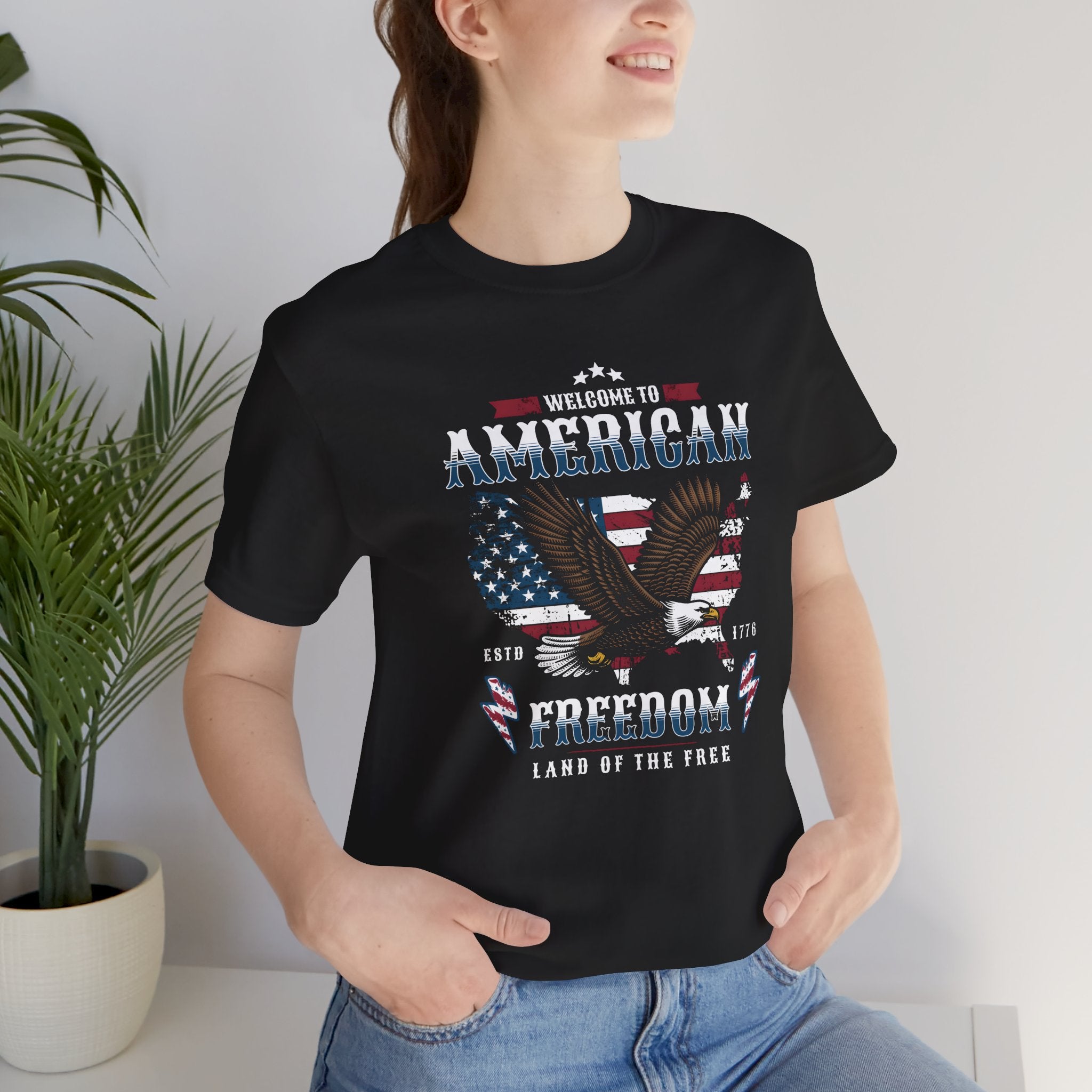 American Freedom Eagle T‑Shirt — Welcome to American, Land of the Free Patriotic Tee