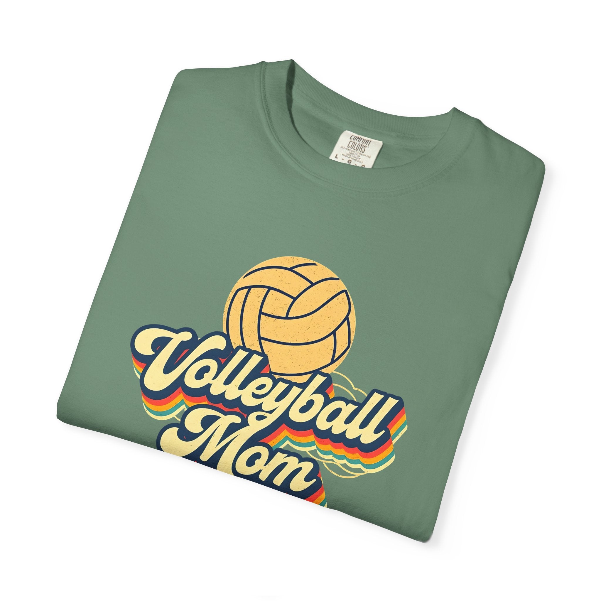 Volleyball Mom T-Shirt, Unisex Garment-Dyed Tee for Sports Lovers, Great for Gifts, Casual Wear, Volleyball Events, Mother’s Day