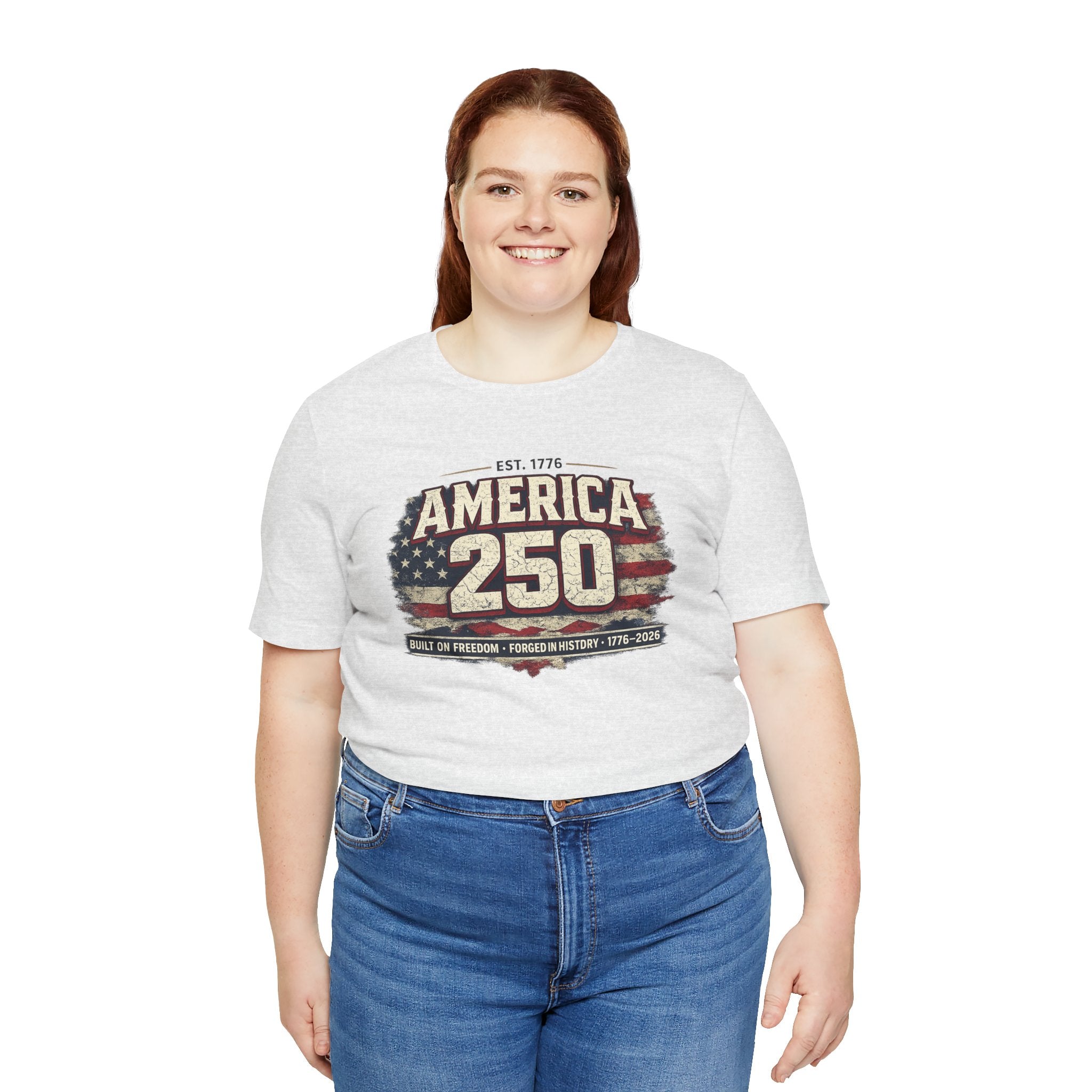 America 250 T-Shirt — Vintage Flag Patriotic 1776-2026 Anniversary Tee