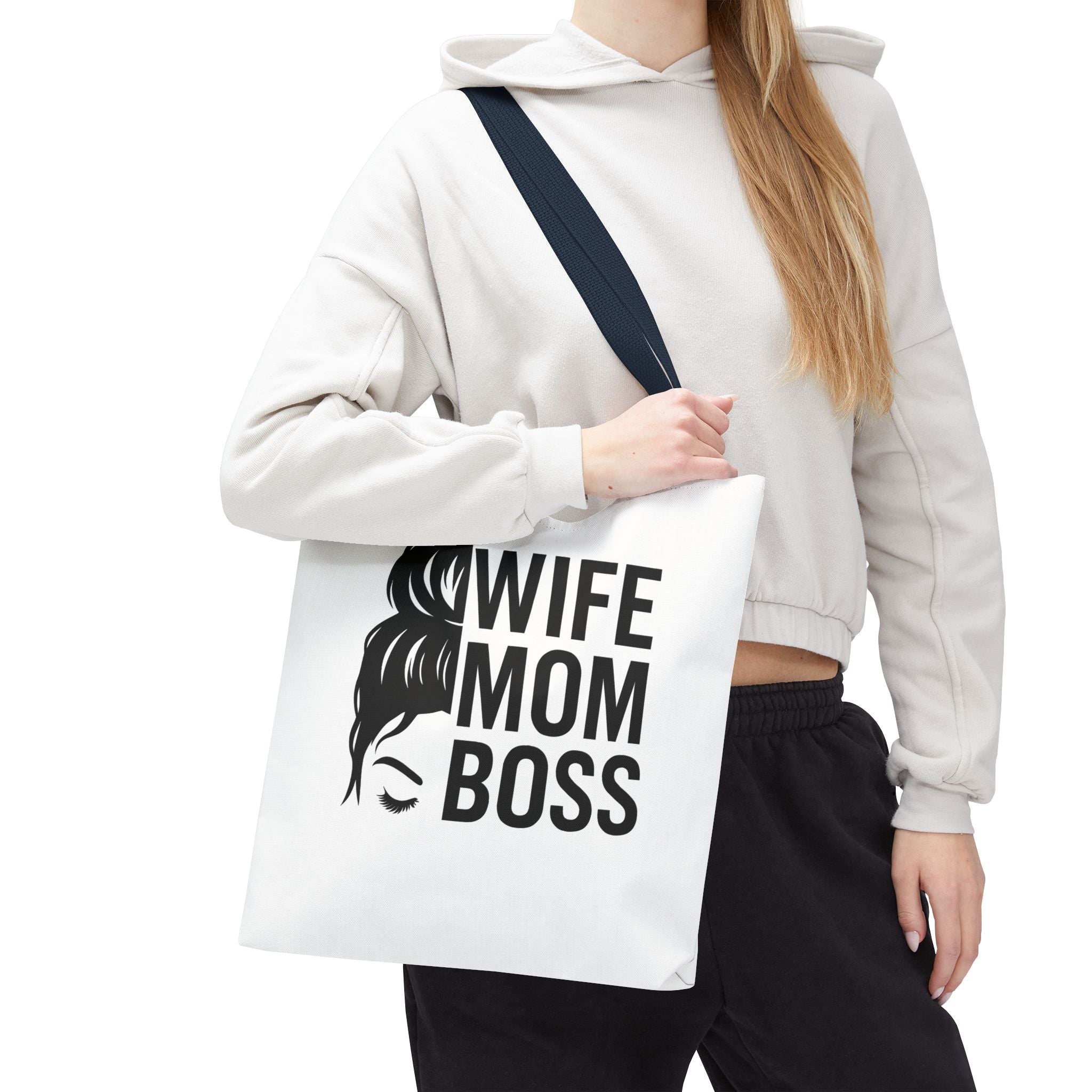 Wife Mom Boss Tote Bag - Chic, Durable Tote for Moms, Stylish Carry-All, Gift for Mother's Day, Work, and Everyday Use