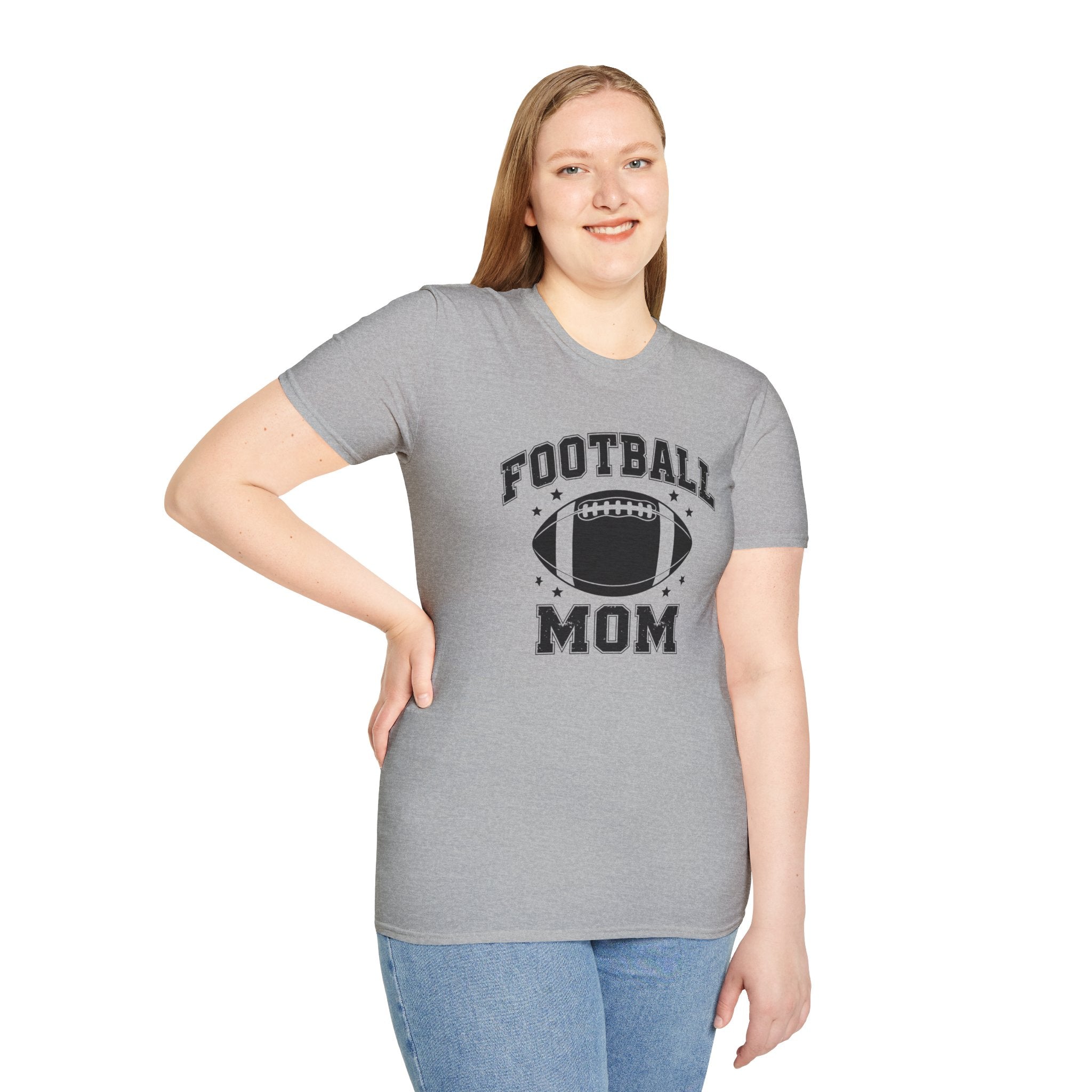 Football Mom Unisex Softstyle T-Shirt, Perfect Gift for Sports Moms, Game Day Tee, Team Spirit Shirt, Gift for Football Lovers