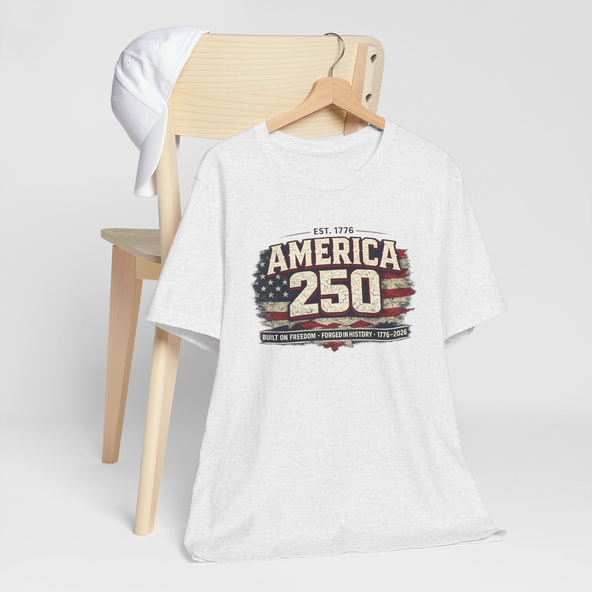 America 250 T-Shirt — Vintage Flag Patriotic 1776-2026 Anniversary Tee