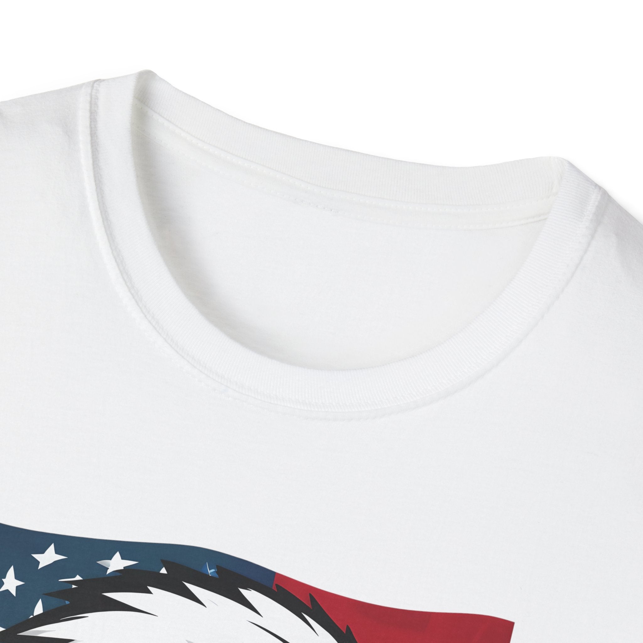 Patriotic Eagle Graphic T-Shirt, Unisex Softstyle Tee for Independence Day, Casual Wear, Gift for Veterans, American Pride Clothing
