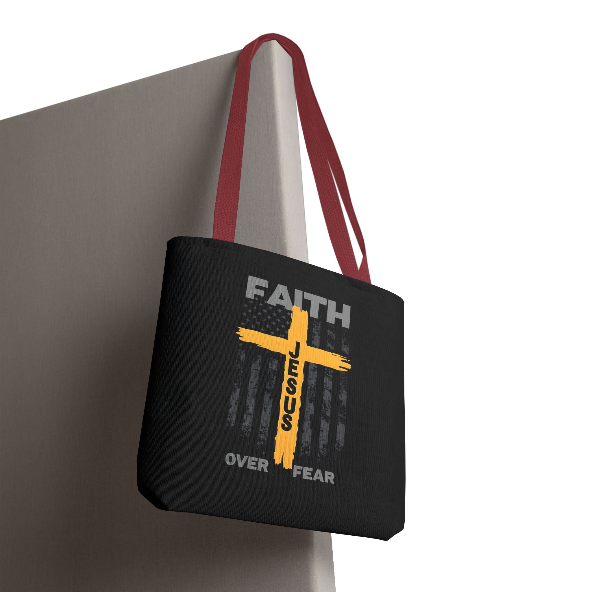Faith Over Fear Tote Bag, Inspirational Bag, Bible Quote Tote, Christian Gift, Church Accessory, Motivational Bag