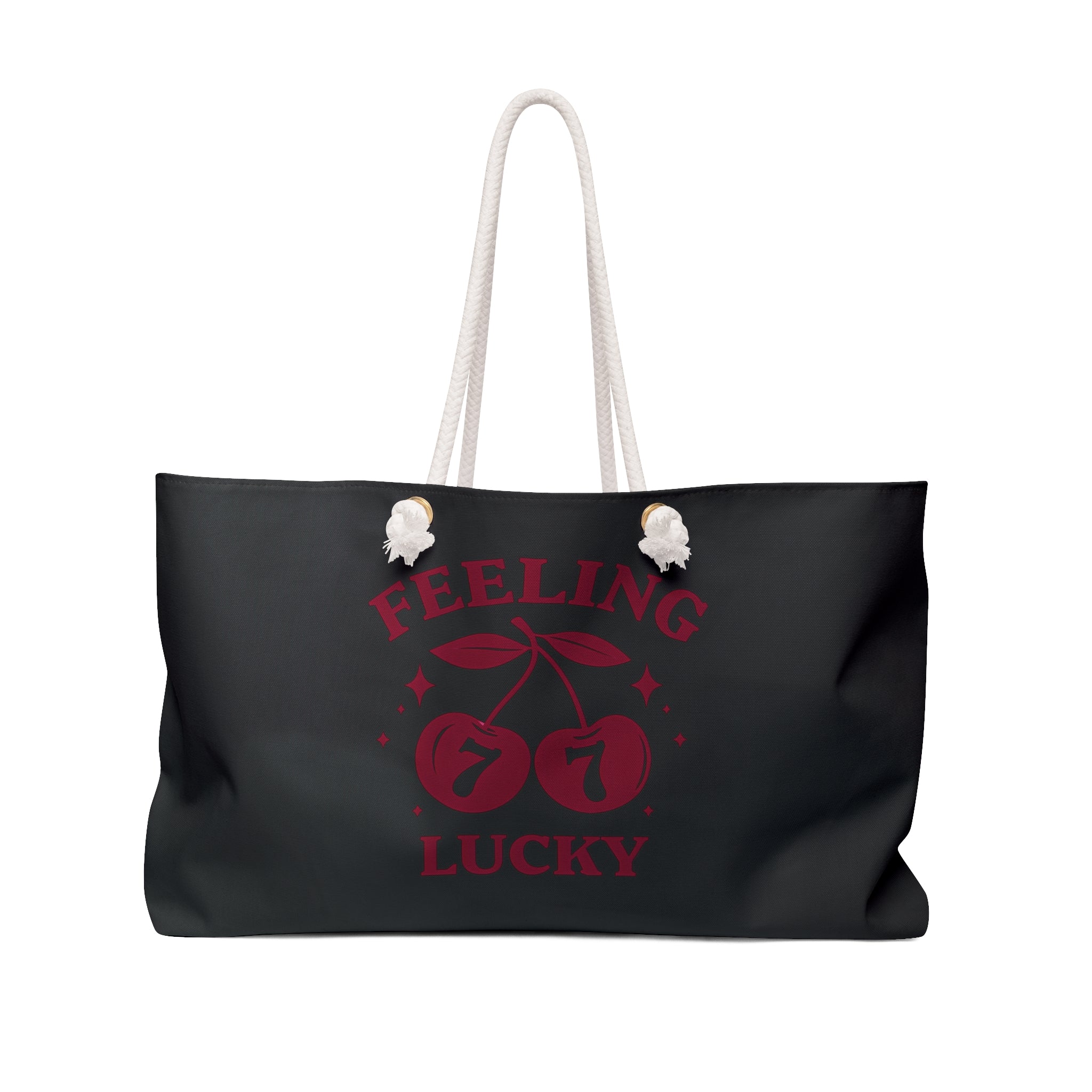 Lucky Cherry Weekender Bag, Travel Tote, Gym Bag, Weekend Getaway, Stylish Beach Bag, Gift for Her