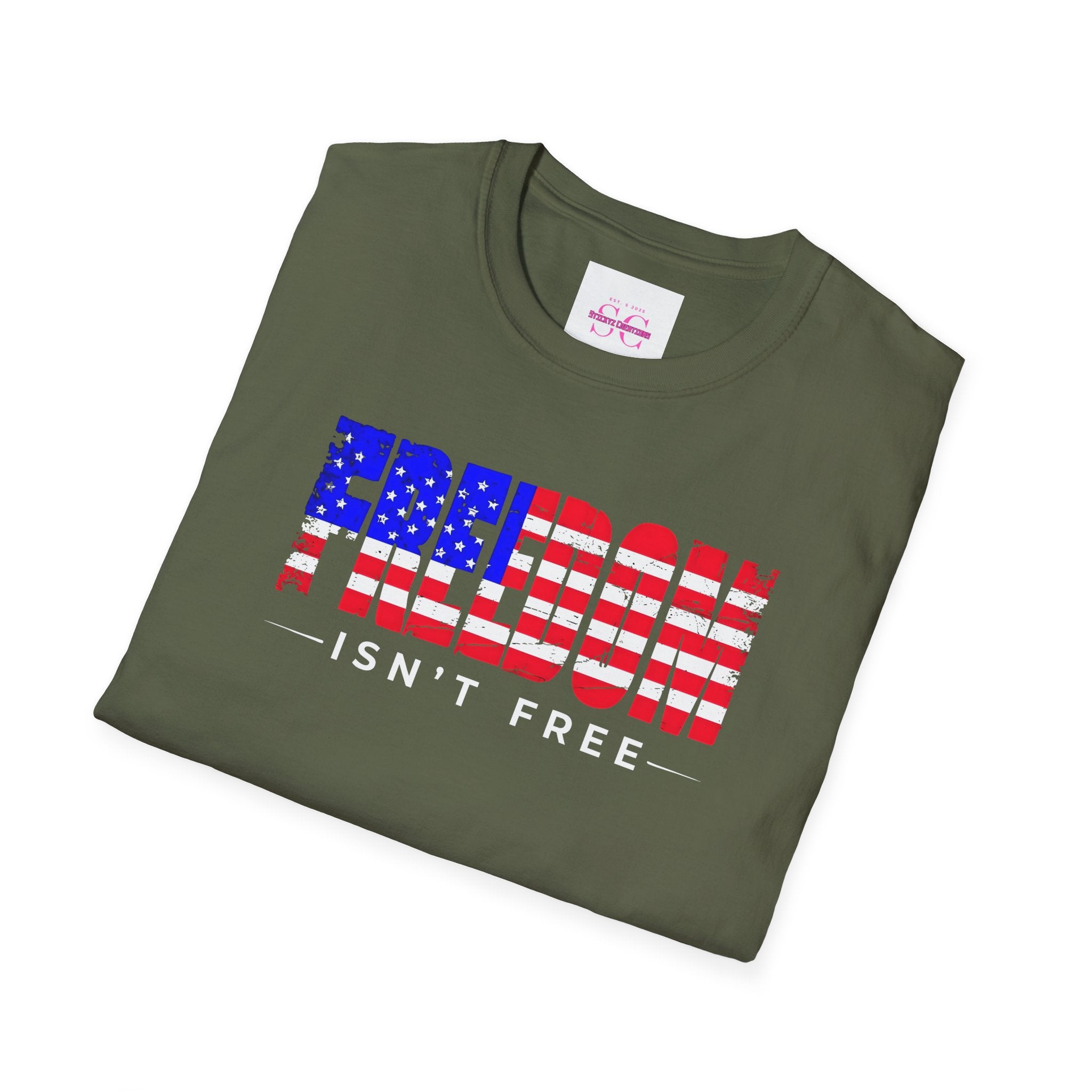 Patriotic Freedom T-Shirt - Unisex Softstyle Tee, Independence Day, Memorial Day, Veteran's Day, Everyday Wear, Gift Idea