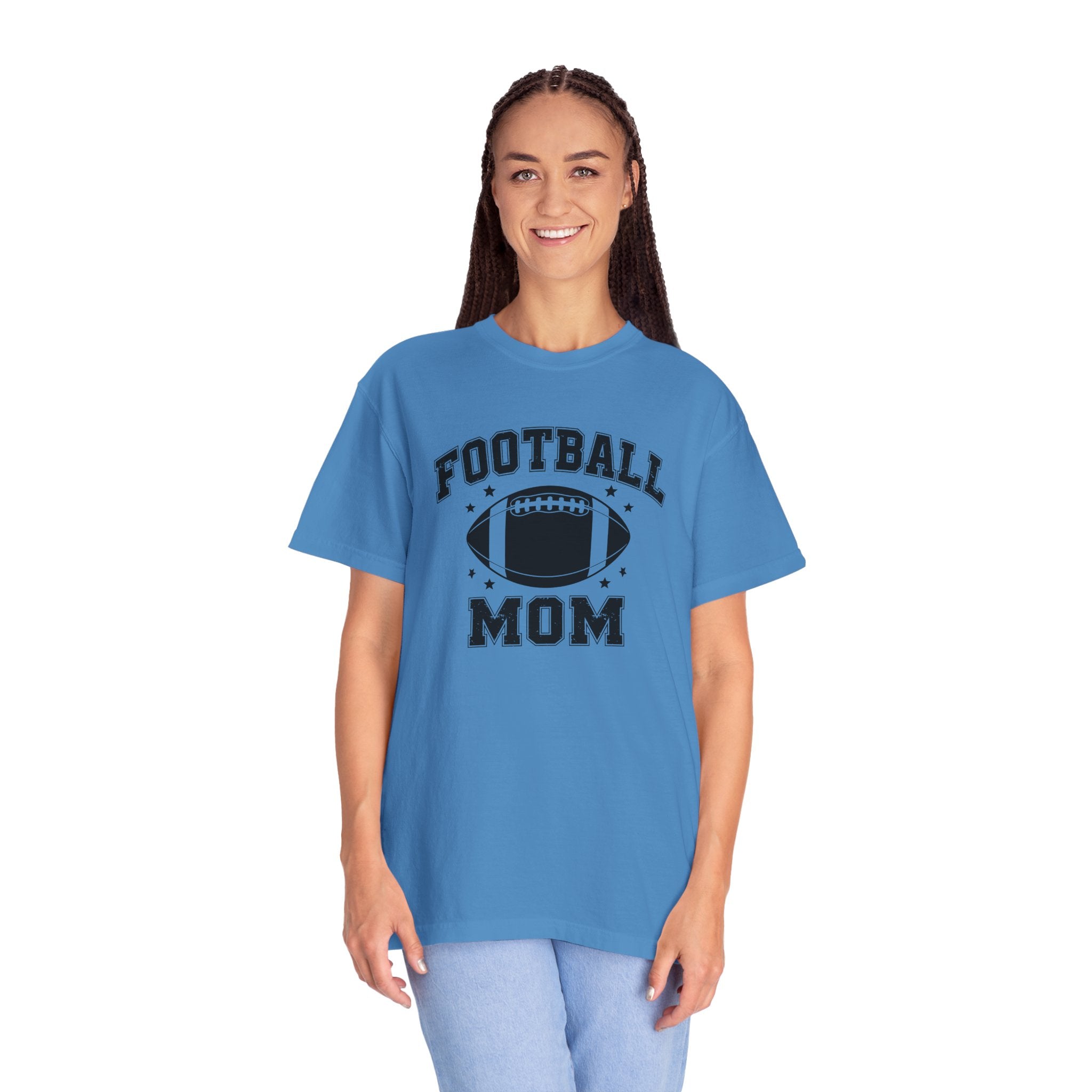 Football Mom T-Shirt, Unisex Garment-Dyed Tee for Game Day, Sports Mom Gift, Team Spirit Shirt, Casual Comfort Wear