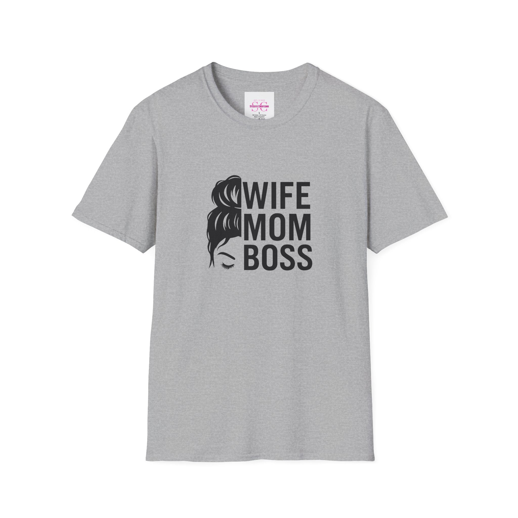 Wife Mom Boss T-Shirt, Unisex Graphic Tee for Moms, Gift for Mother's Day, Casual Wear, Birthday Present, Funny Mom Shirt