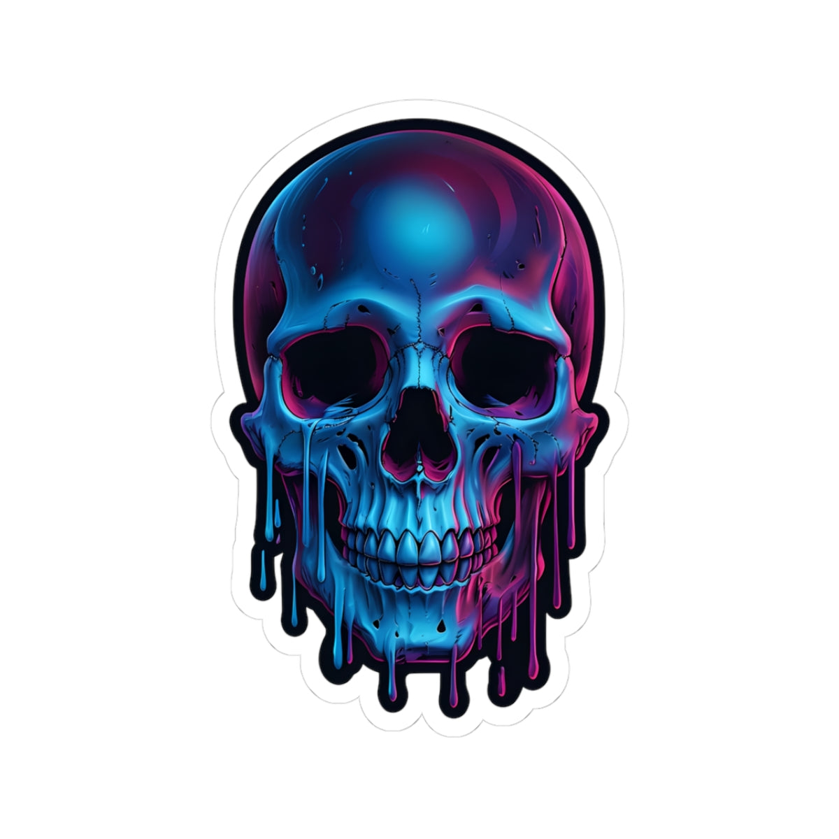 Vibrant Skull Kiss-Cut Stickers | Edgy Art for Laptops, Binders, Water Bottles, Halloween Decor, Unique Gifts