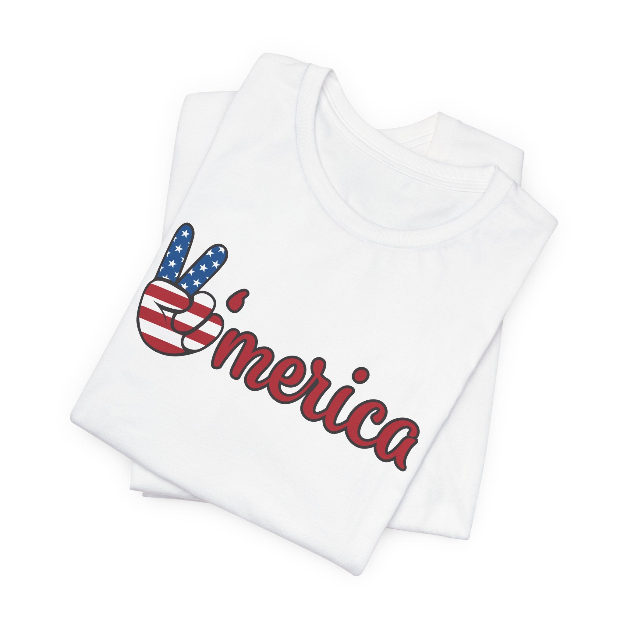 'Merica Peace Sign T-Shirt — Patriotic American Flag Graphic Tee for 4th of July