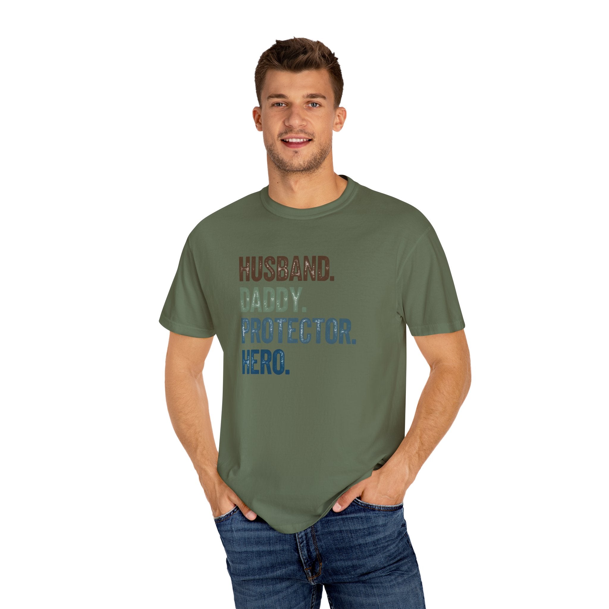 Hero Dad T-shirt, Unisex Garment-Dyed Tee for Fathers, Perfect Father's Day Gift, Casual Wear, Family Celebration