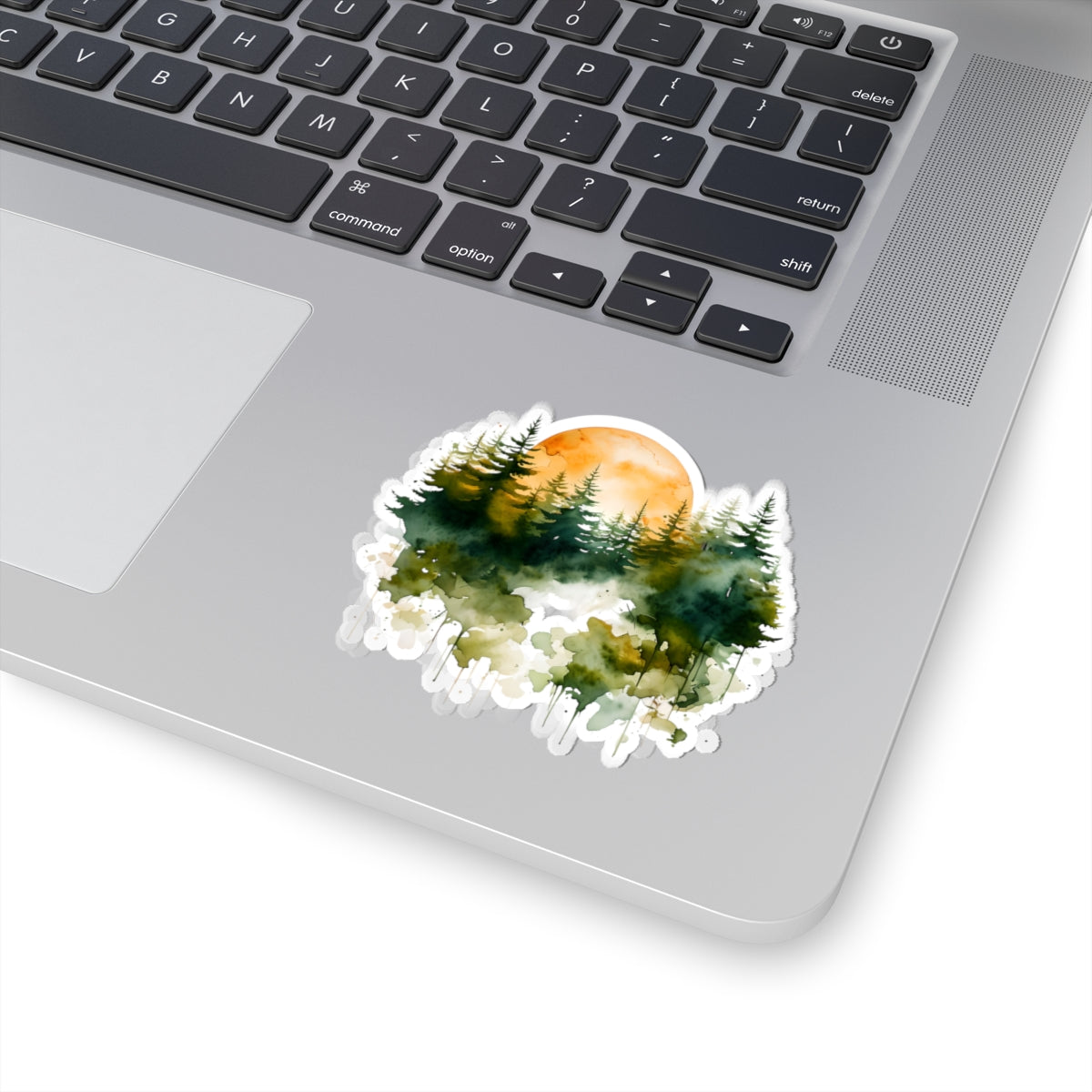 Nature-Inspired Kiss-Cut Stickers - Forest Sunrise Design - Perfect for Laptops & Journals