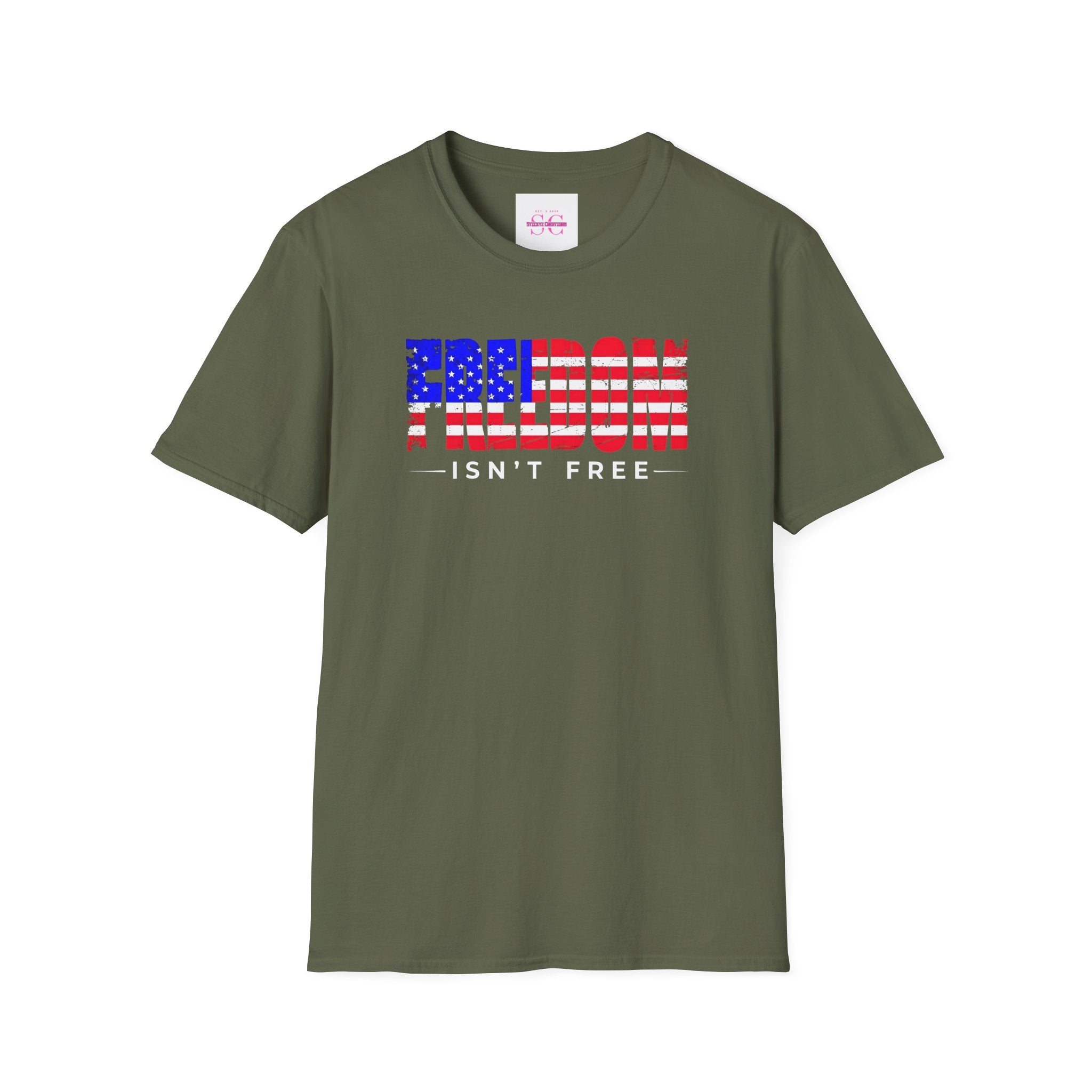 Patriotic Freedom T-Shirt - Unisex Softstyle Tee, Independence Day, Memorial Day, Veteran's Day, Everyday Wear, Gift Idea