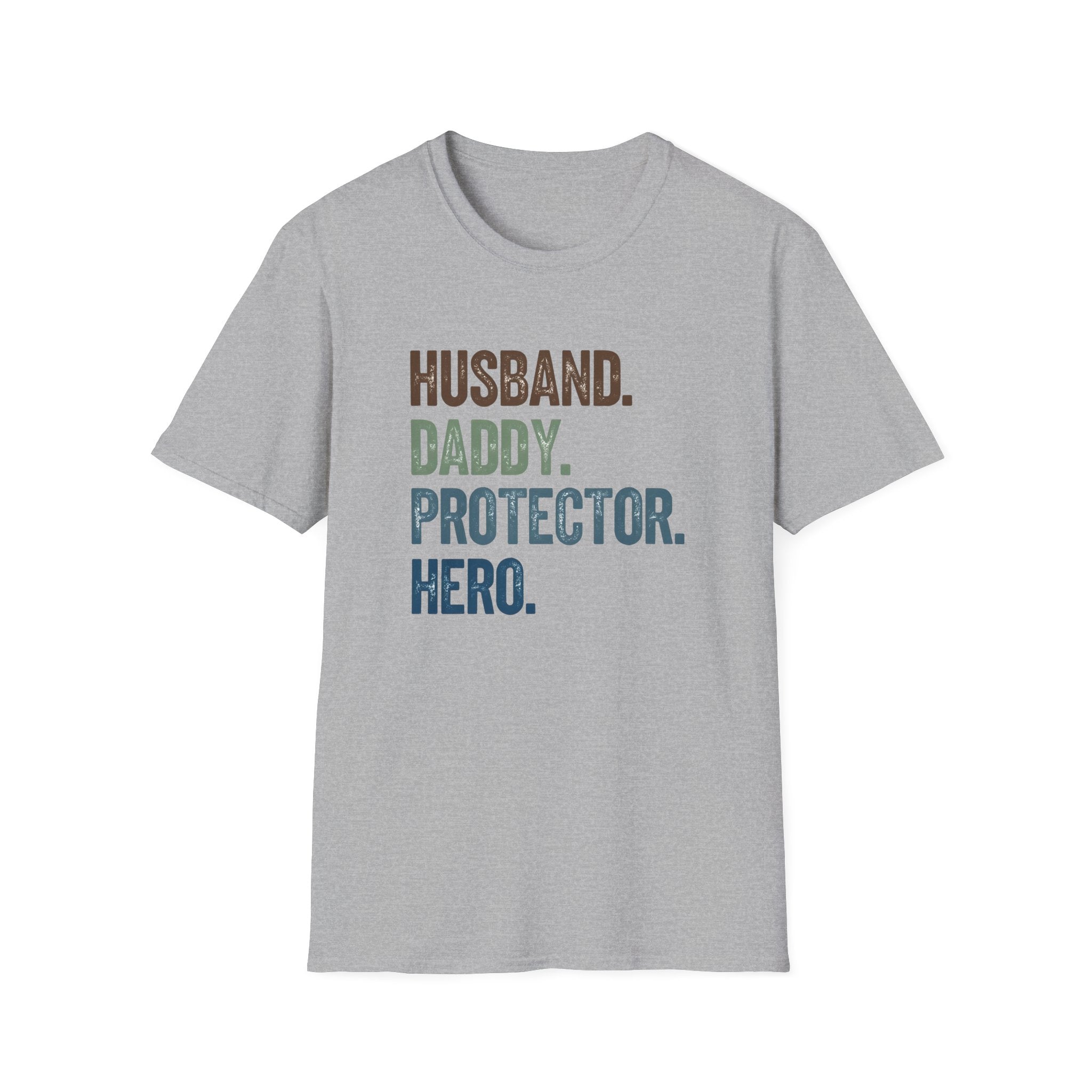 Hero Dads Unisex Softstyle T-Shirt | Perfect Gift for Fathers, Daddy T-Shirt, Husband Appreciation, Protector Tee, Family Hero Wear