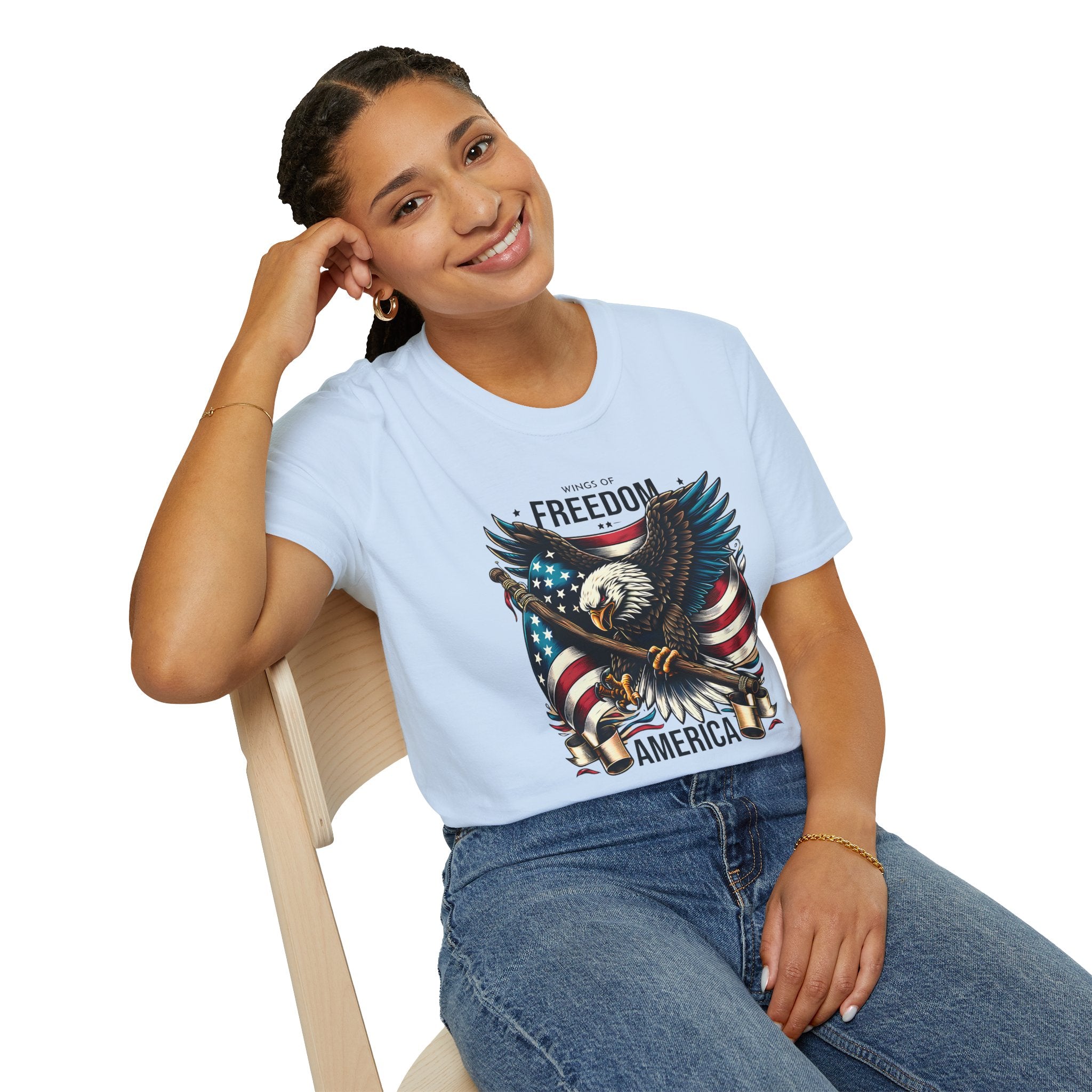 Freedom Eagle T-Shirt — American Flag USA Patriotic Tee (America)