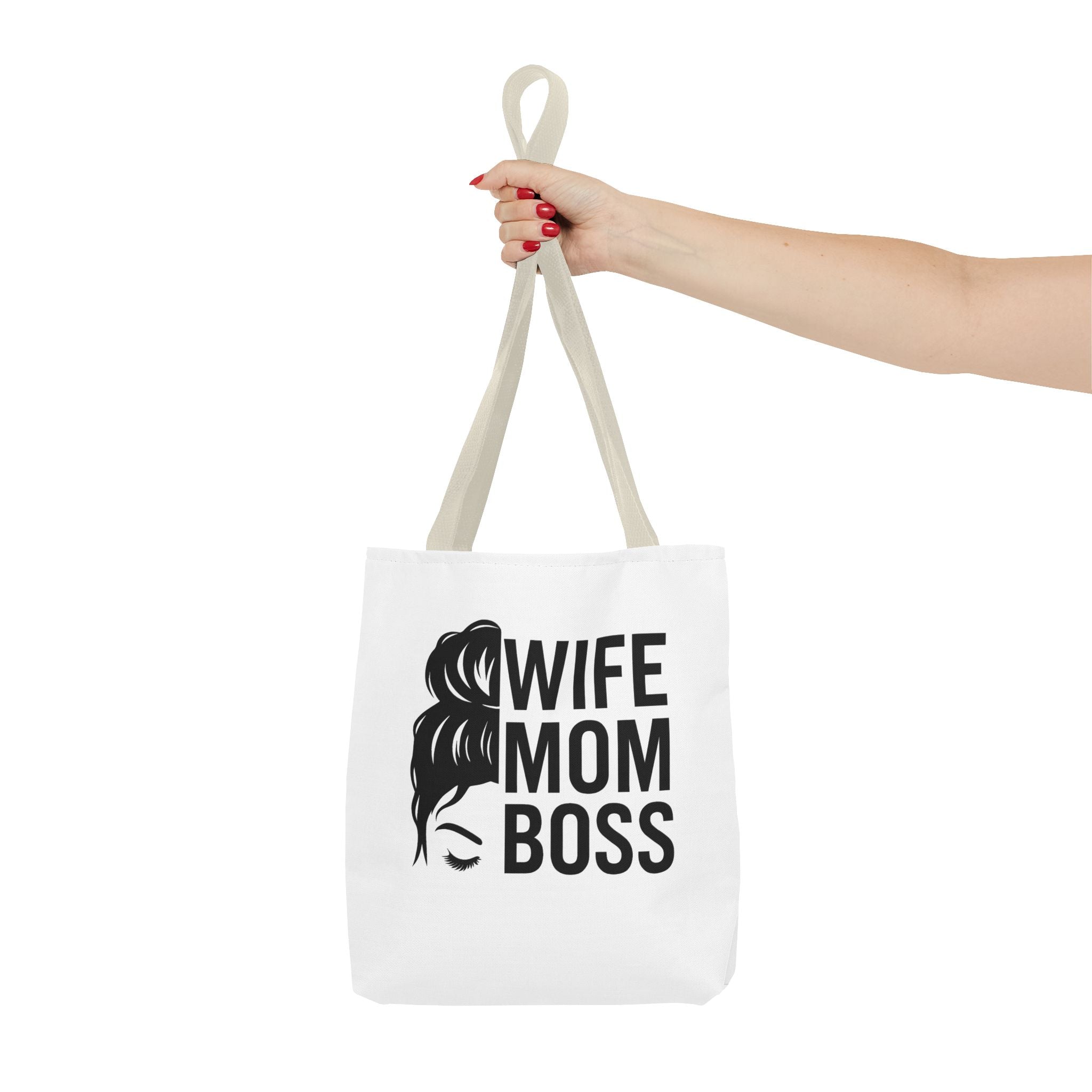 Wife Mom Boss Tote Bag - Chic, Durable Tote for Moms, Stylish Carry-All, Gift for Mother's Day, Work, and Everyday Use