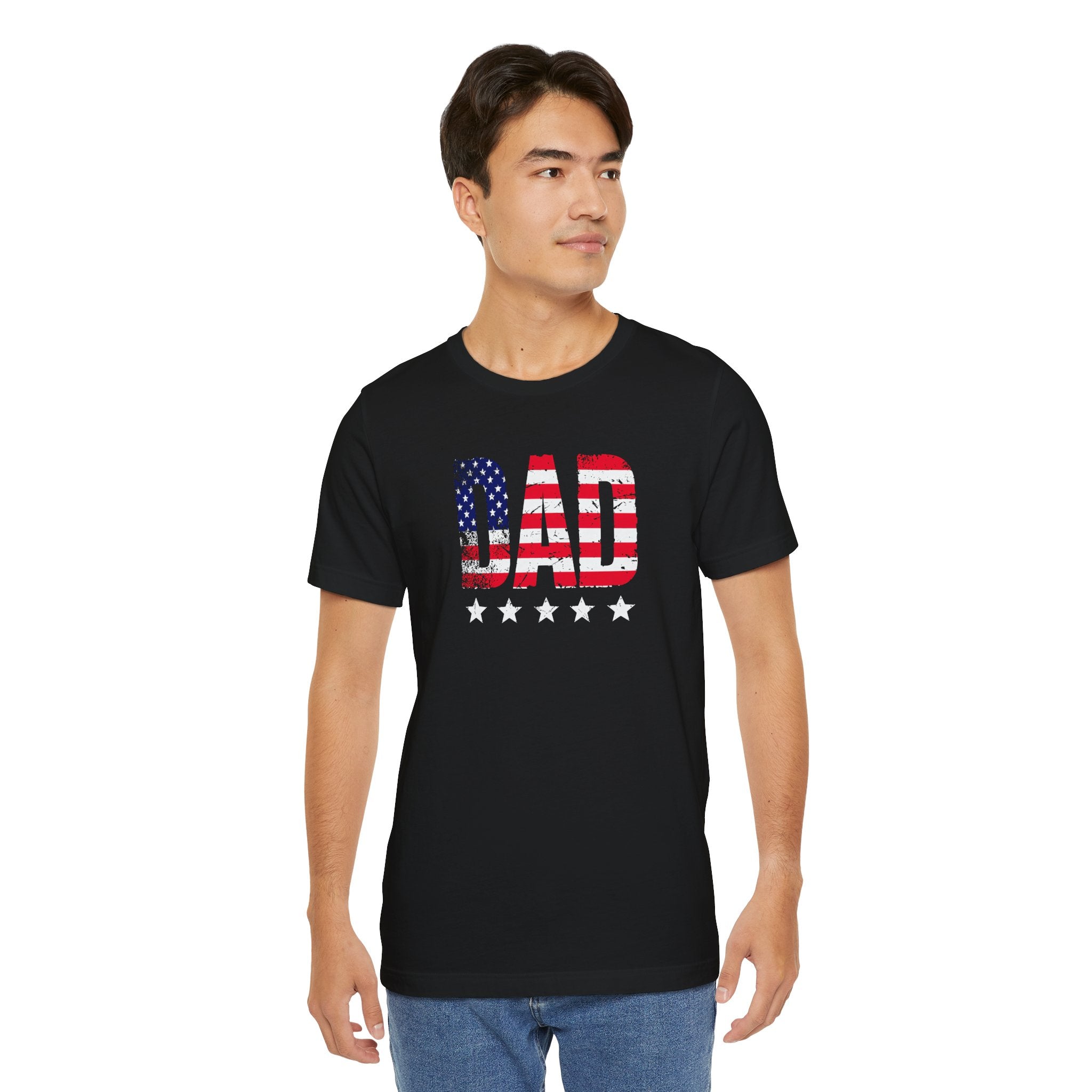 Dad USA Flag T-Shirt — Patriotic Father’s Day Tee with Stars