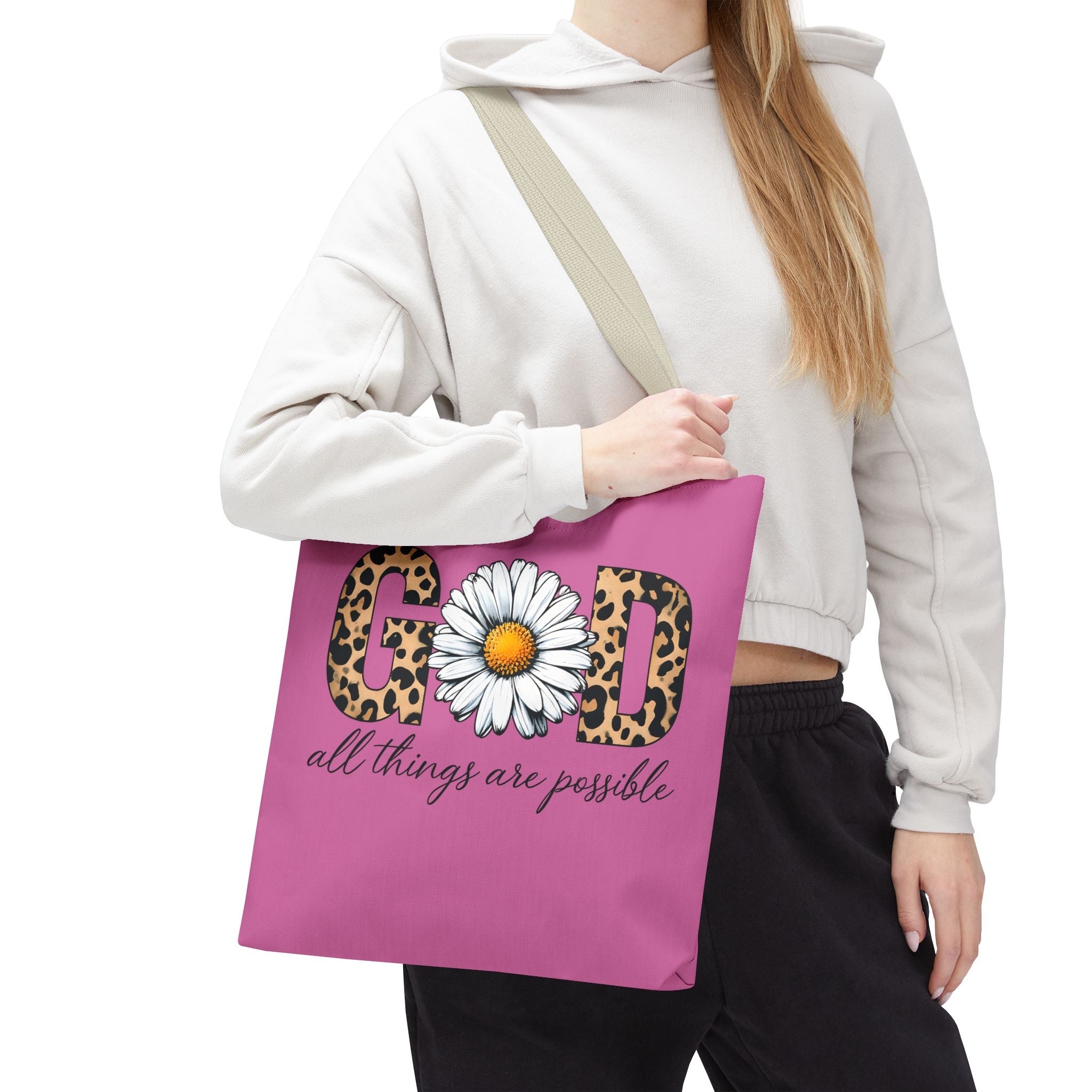 Floral Inspirational Tote Bag - All Things Are Possible