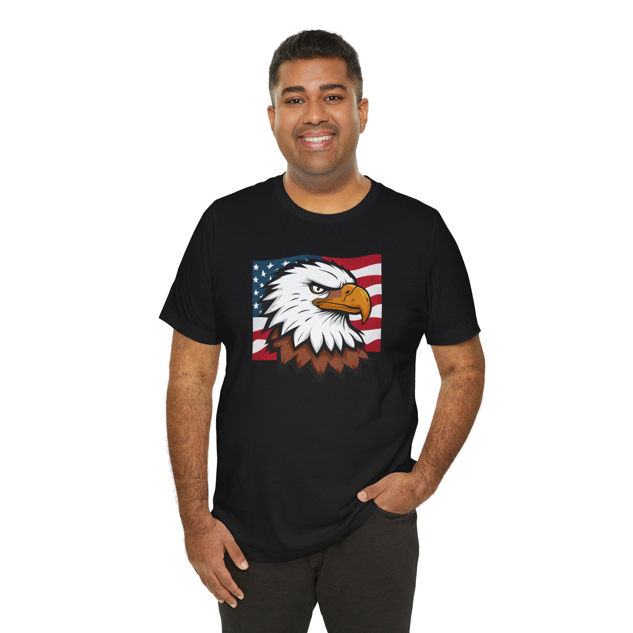 American Eagle Flag T-Shirt — Patriotic Bald Eagle Graphic Tee