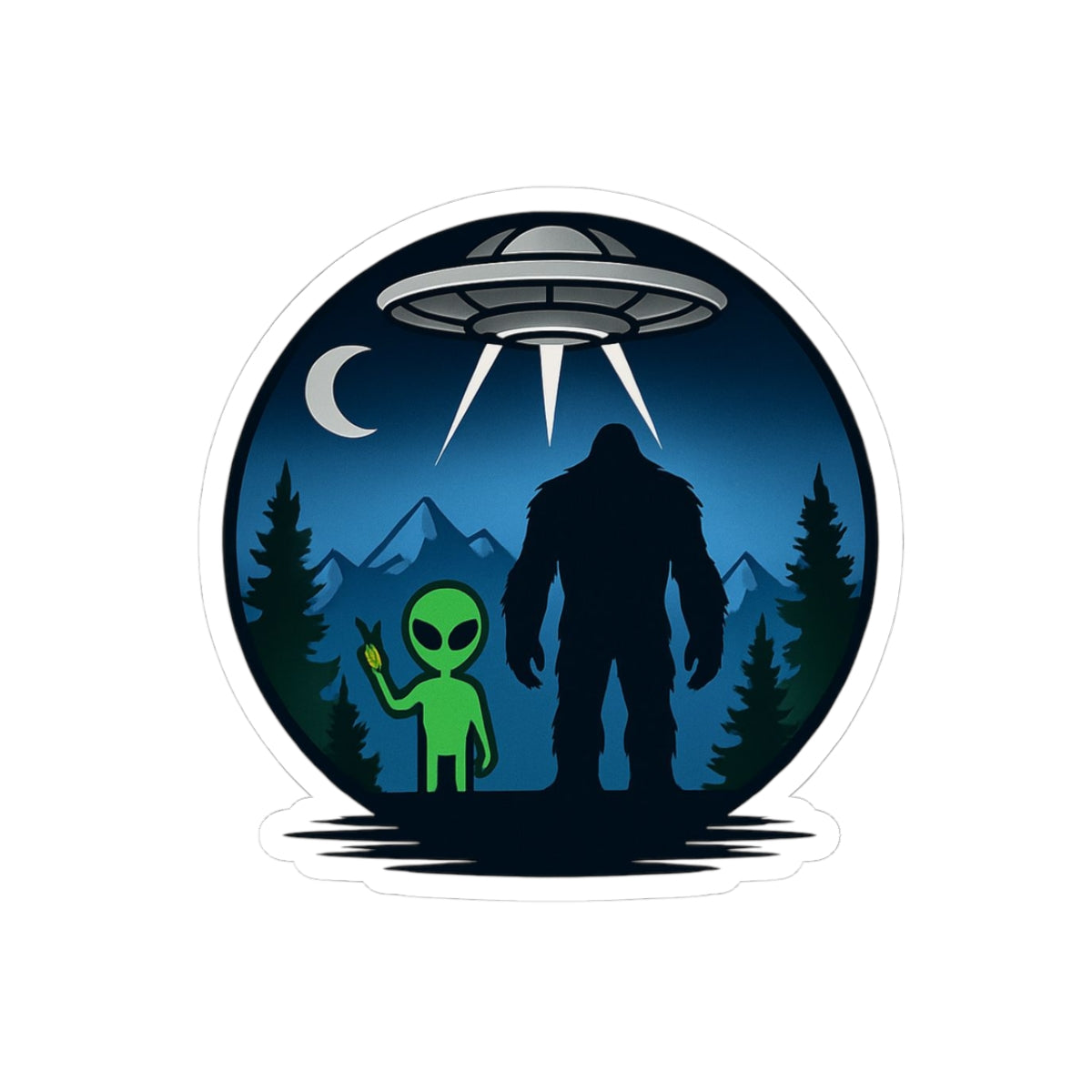 Cosmic Creature Kiss-Cut Stickers | Alien Bigfoot Design, Sci-Fi Decor, Fun Gifts for Nerds, Laptop Stickers, Outer Space Art