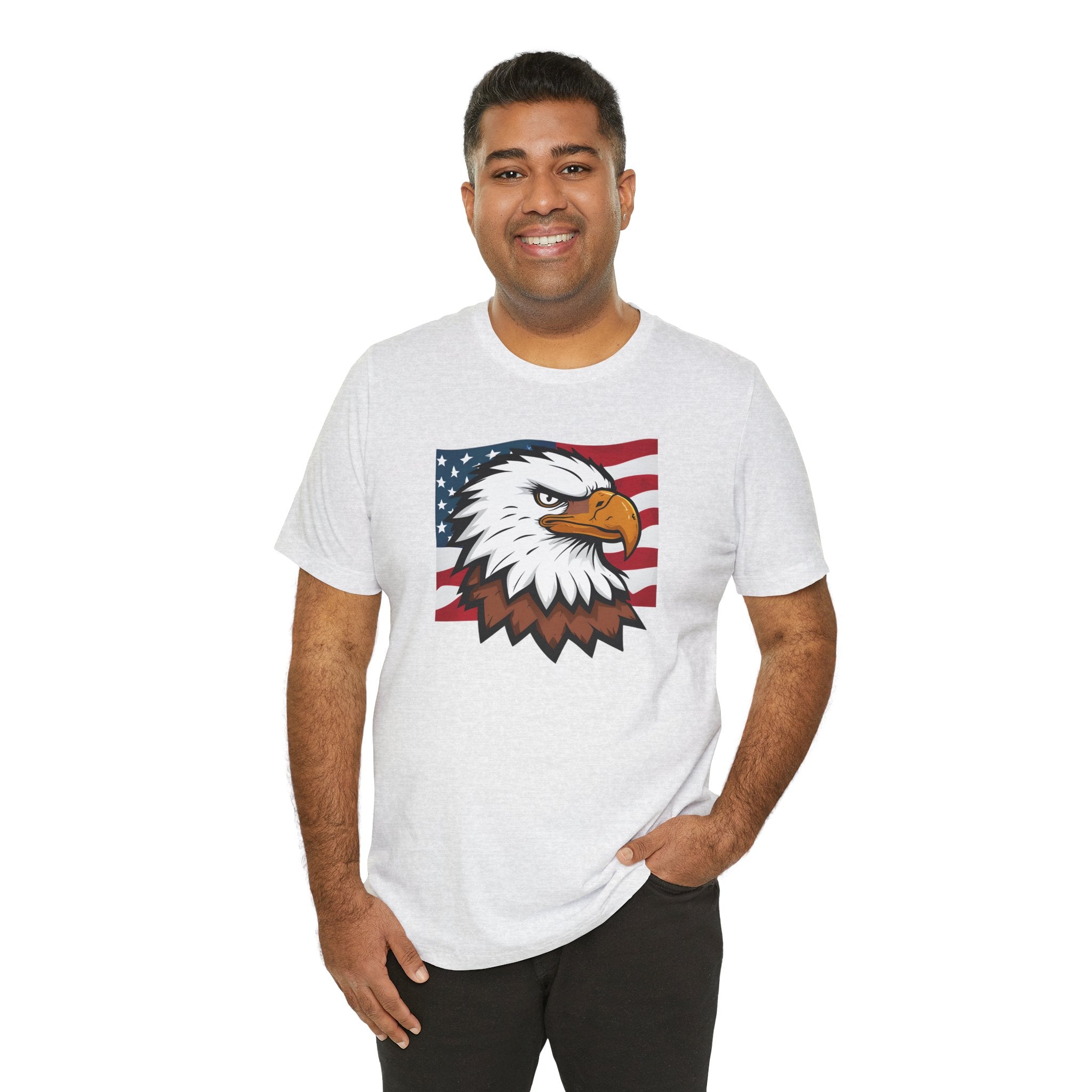 American Eagle Flag T-Shirt — Patriotic Bald Eagle Graphic Tee